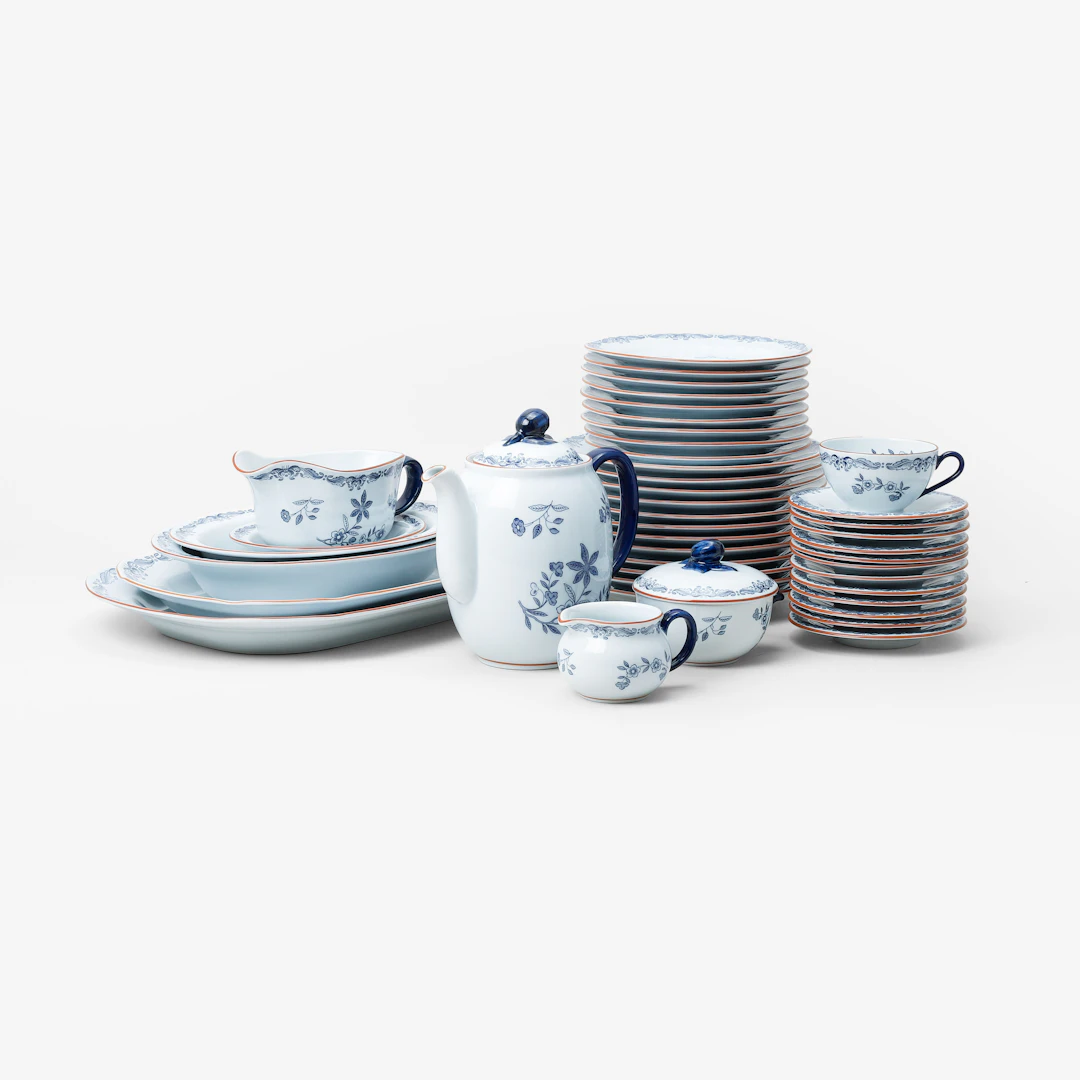 MAT- och KAFFESERVIS, porslin, 65 delar, "Ostindia", Rörstrand.