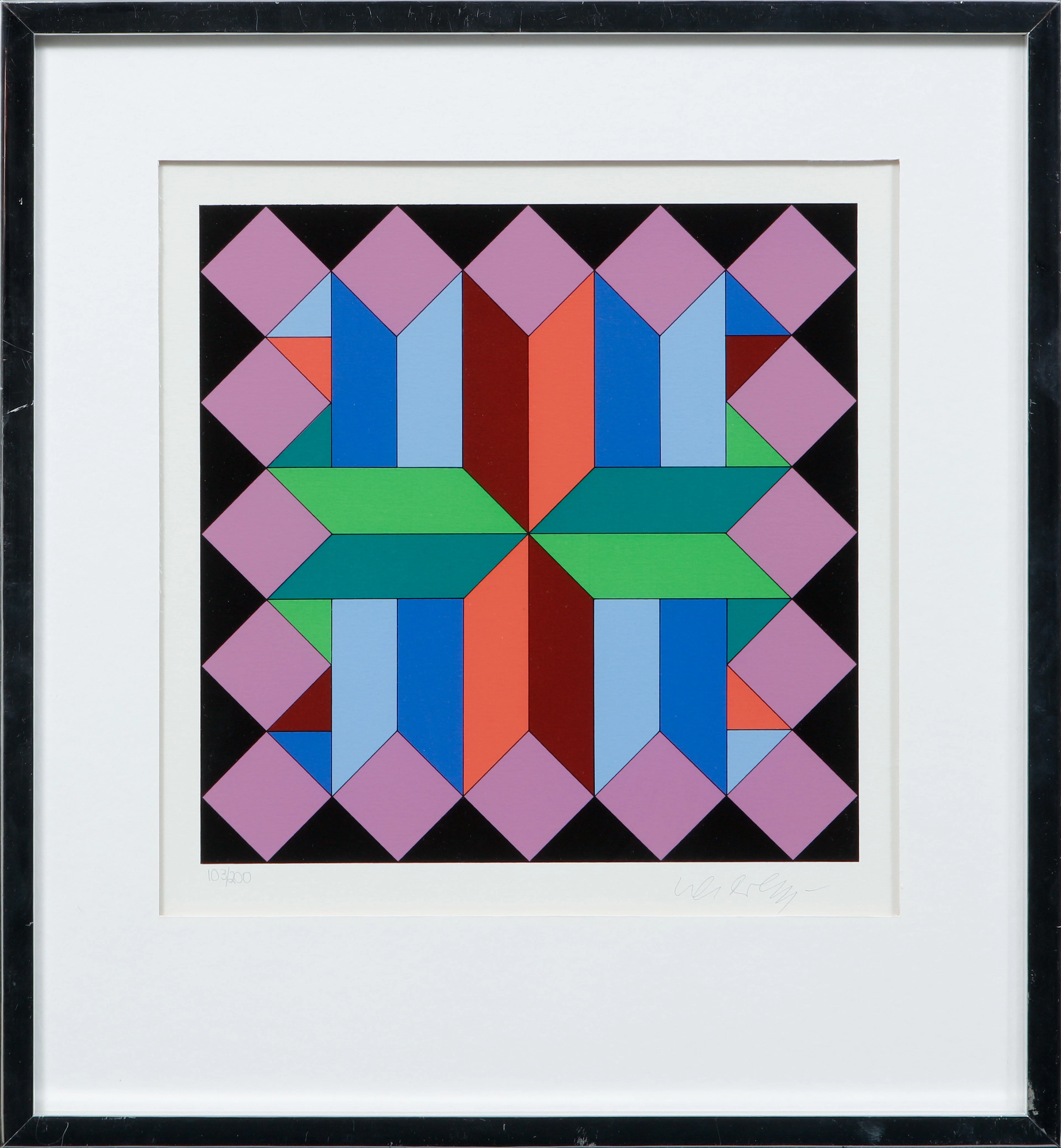 VICTOR VASARELY. Färgserigrafi, från Helios sviten, signerad och numrerad