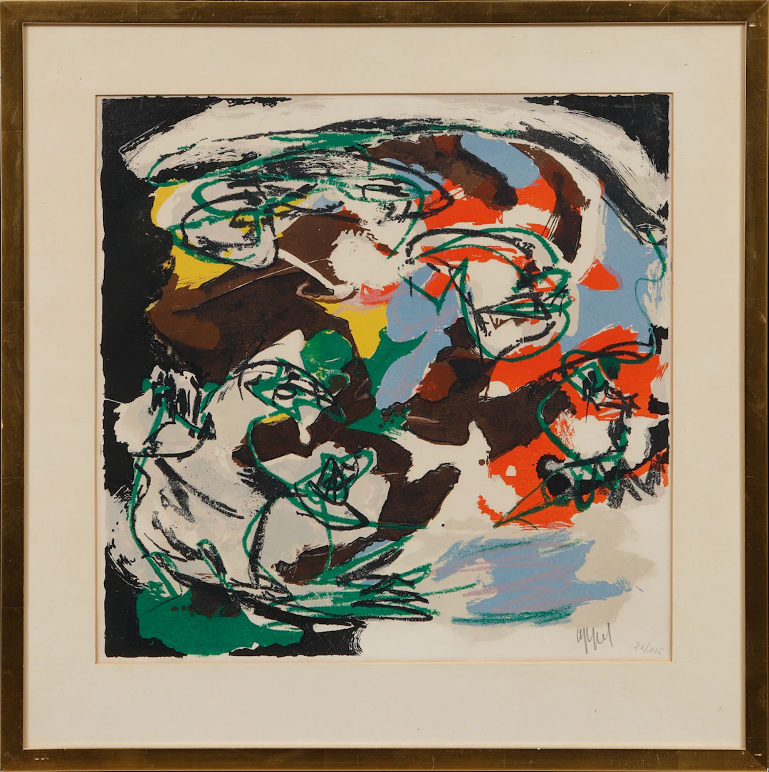 KAREL APPEL. "Comme une roche", färglitografi, signerad och numrerad 83/115.