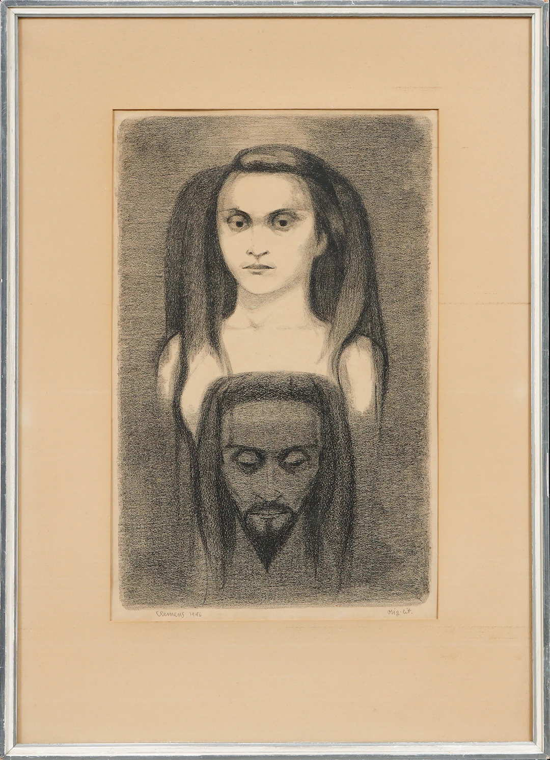 CURT CLEMENS. Litografi, signerad och daterad 1946.