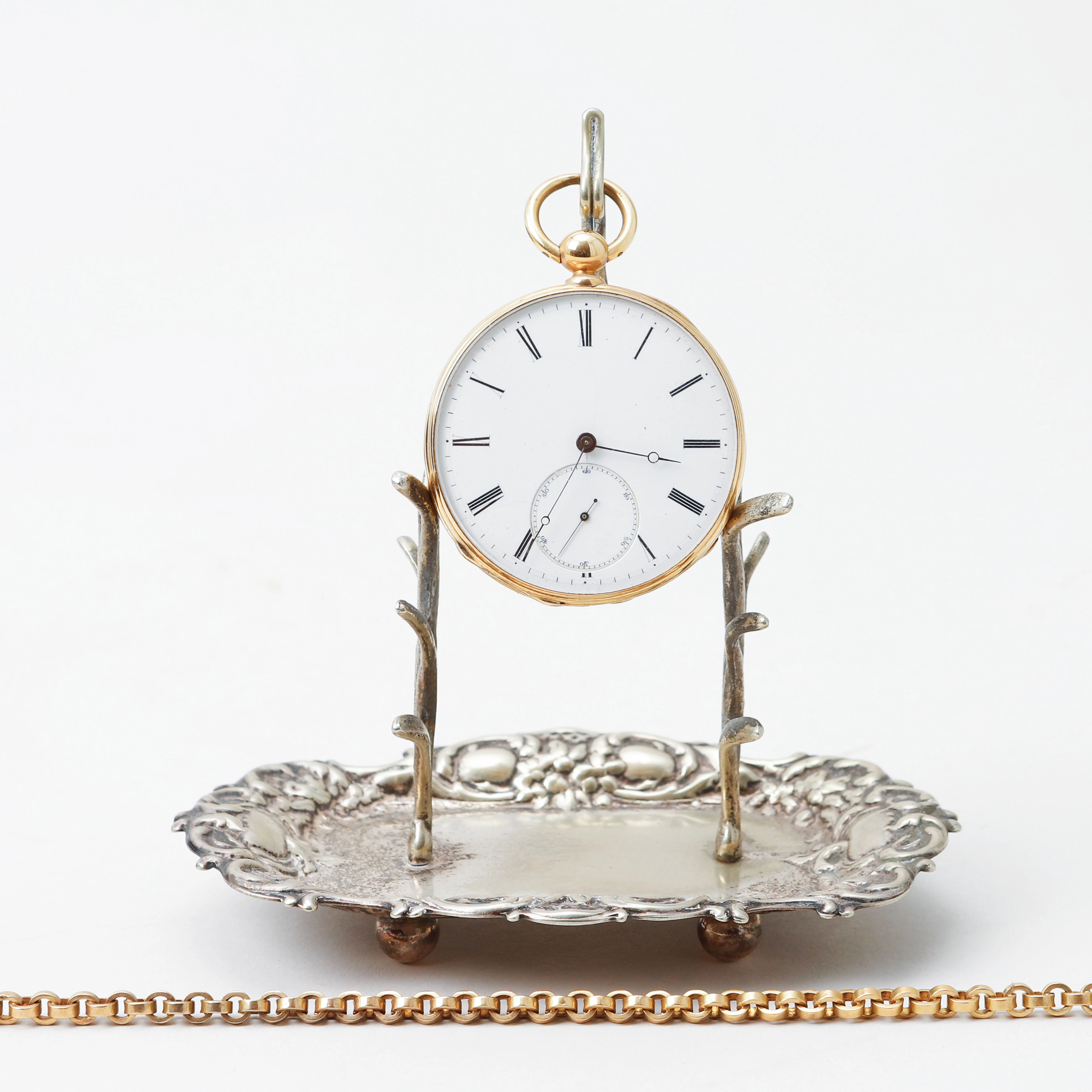 FICKUR med KEDJA, 18k guld, 1800-tal.