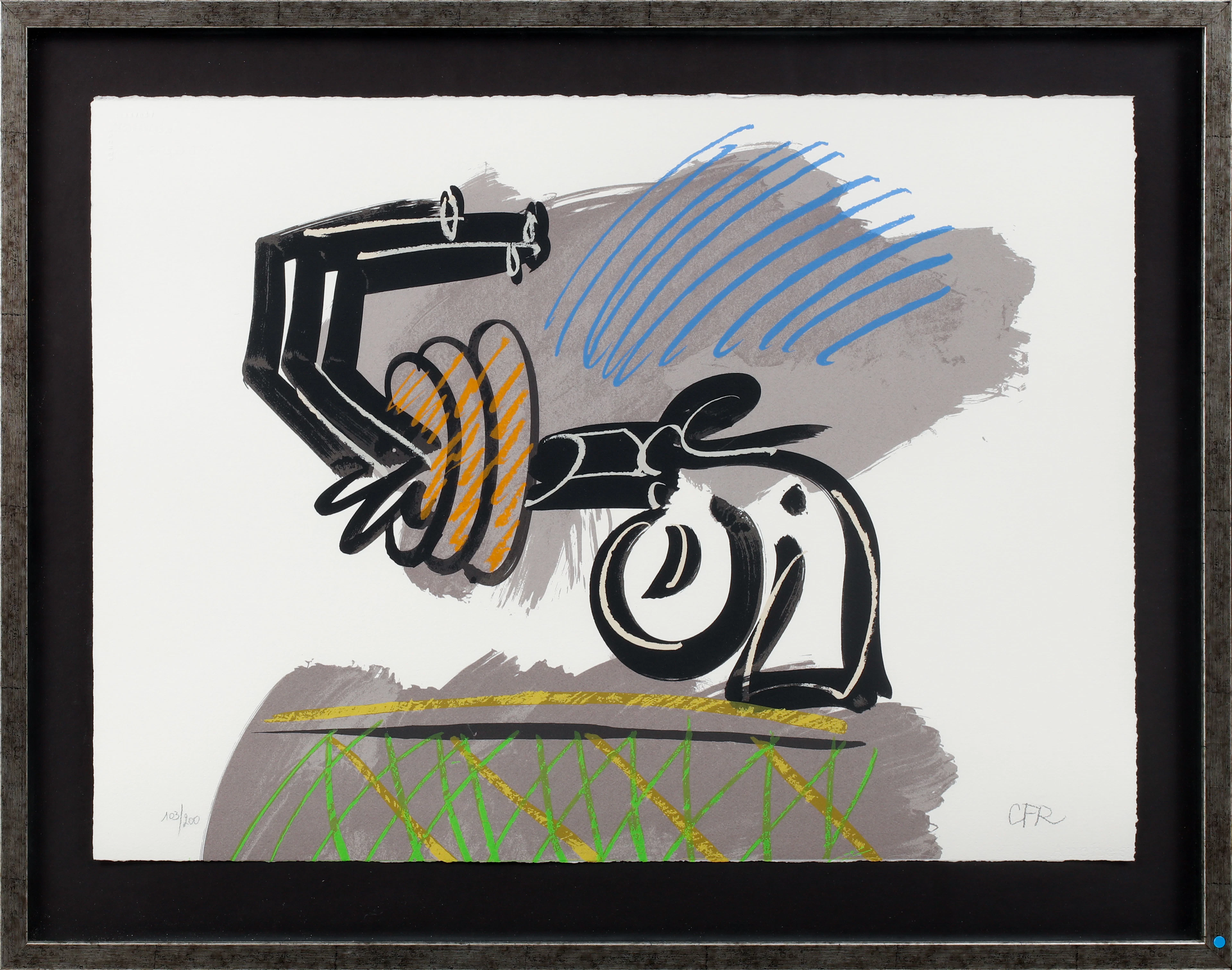 CARL FREDRIK REUTERSWÄRD. "Non violence", färglitografi, signerad