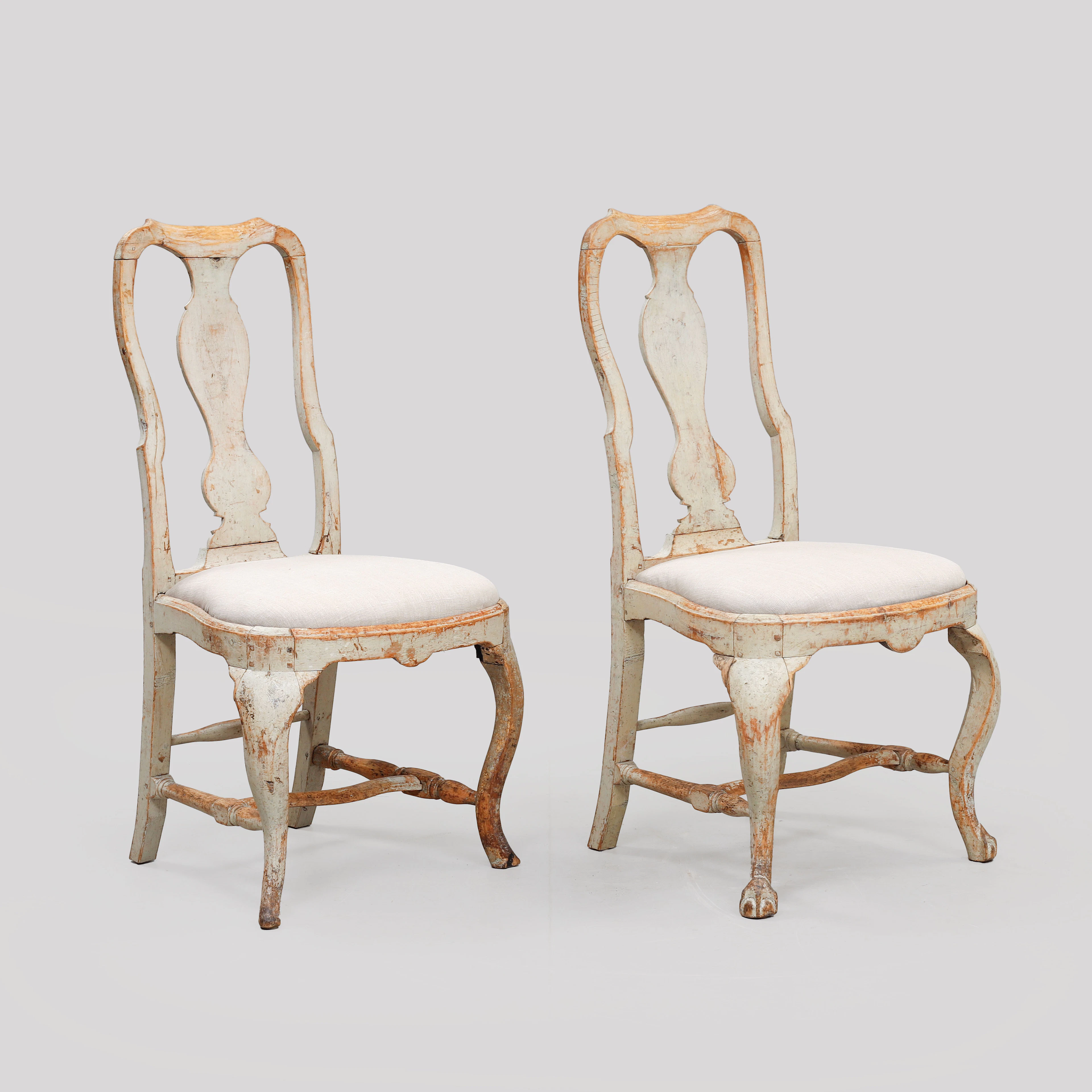 STOLAR, 2 st, senbarock, 1700-tal.