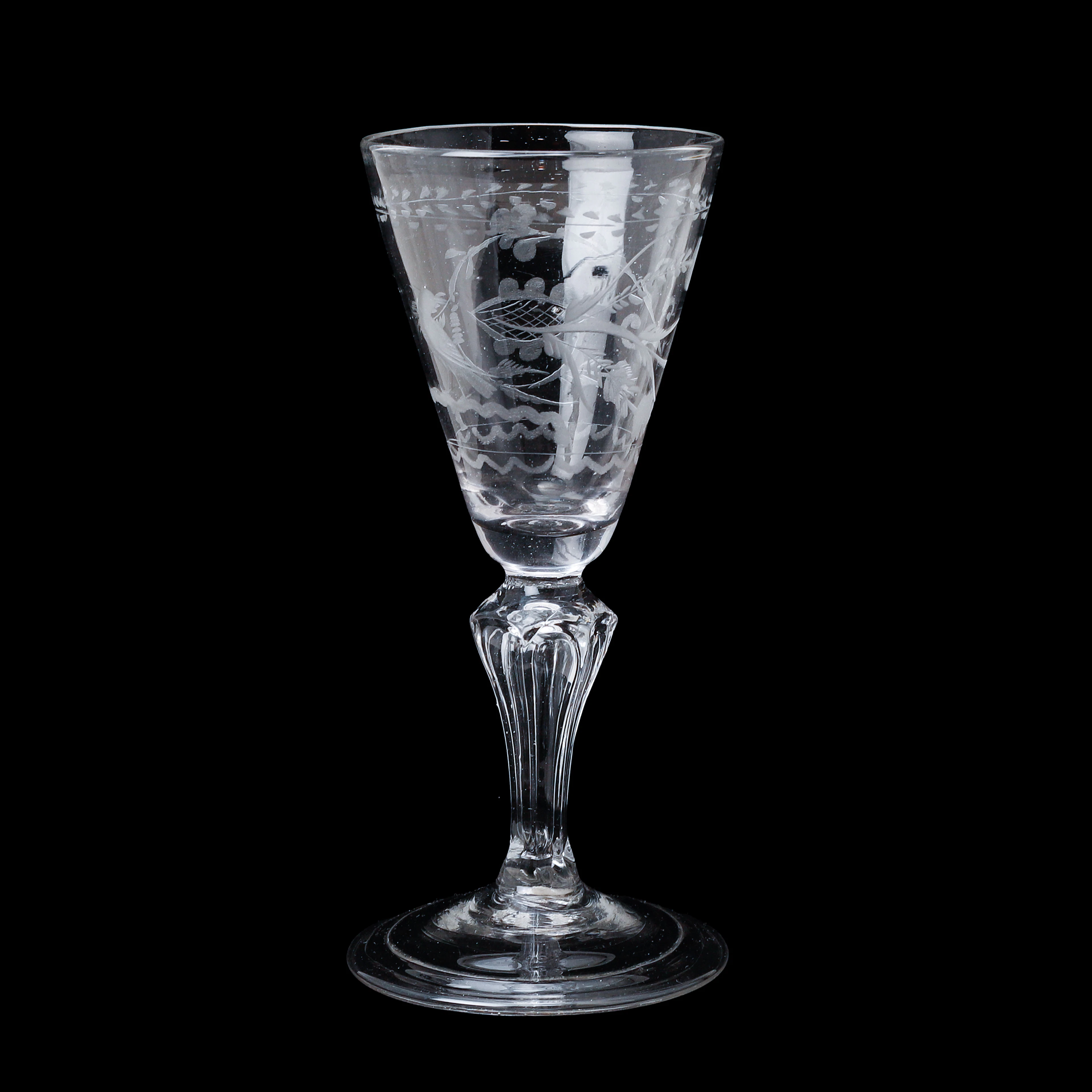 VINGLAS, möjligen Kungsholms glasbruk, 1700-tal.