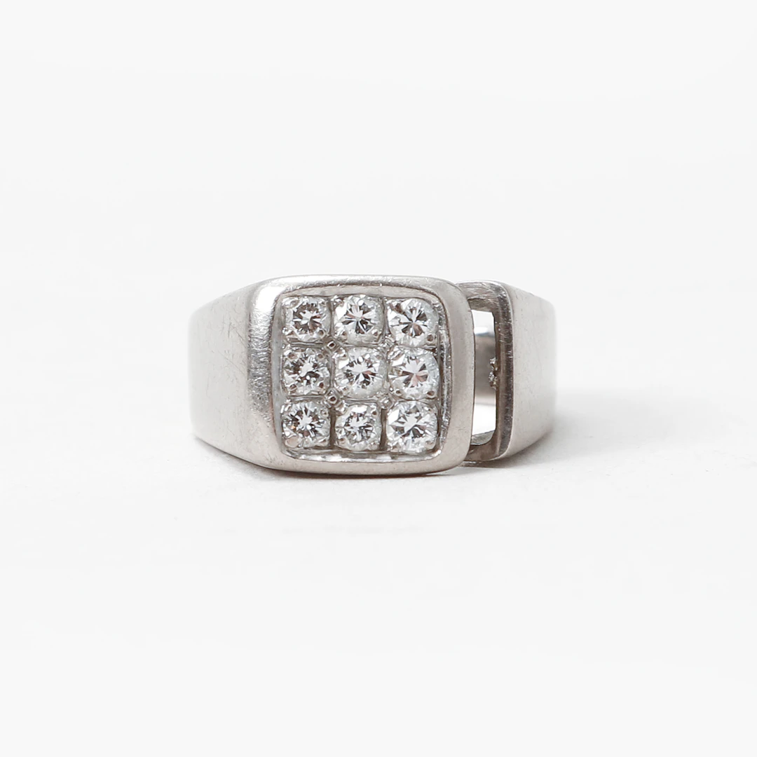 RING, 14k guld, 8 diamanter ca 0,25ct, vikt ca 7 gram.