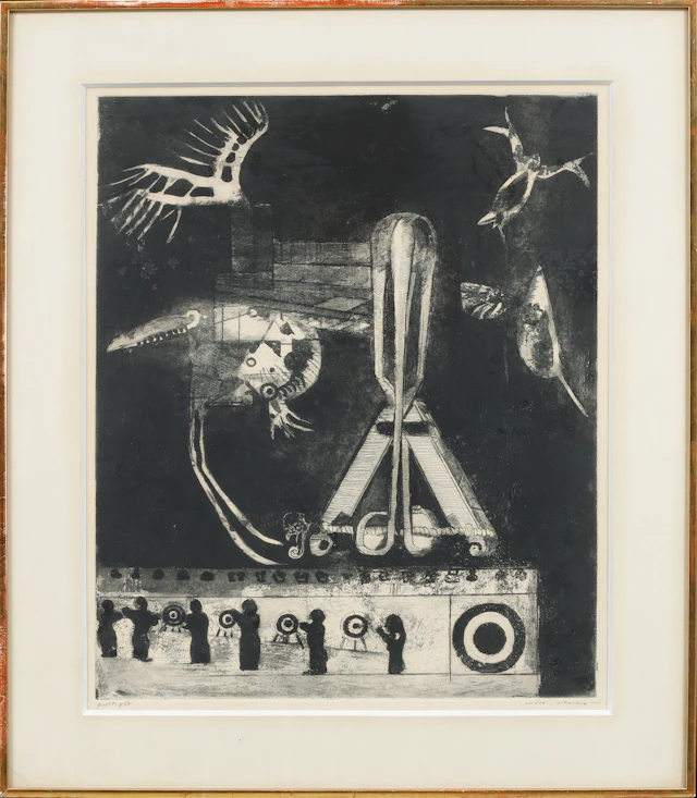 ENDRE NEMES. Litografi, signerad och daterad 1968, provtryck.