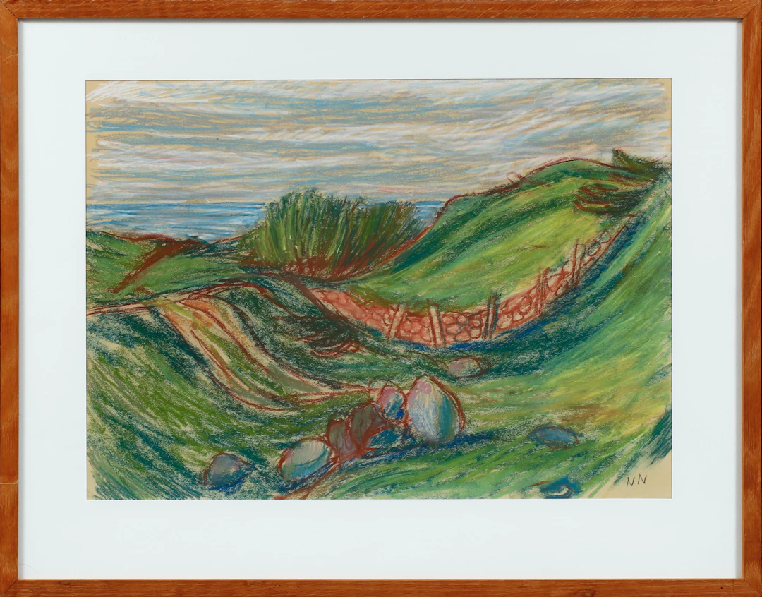 ILS NILSSON. Landskap, pastell, signerad.
