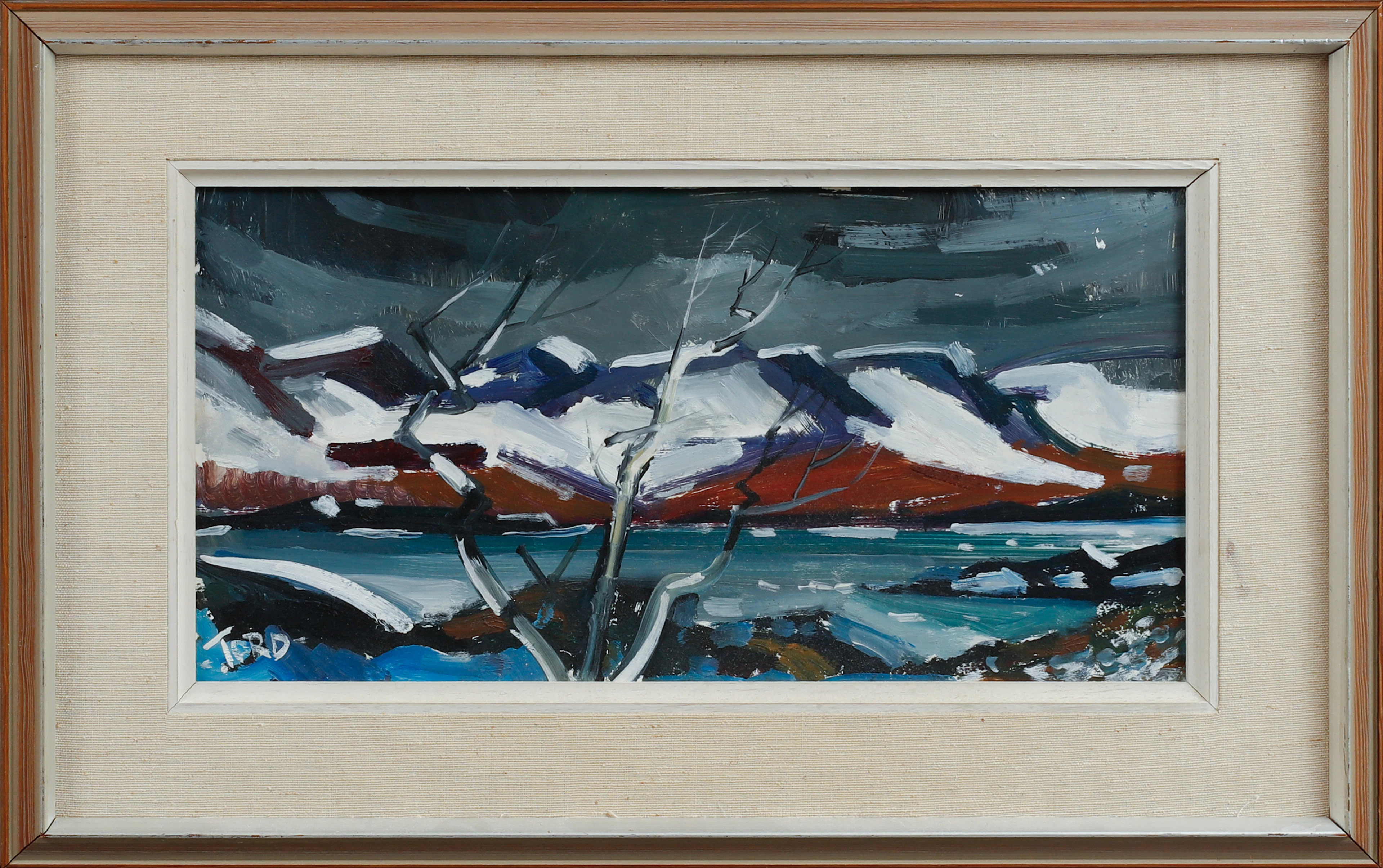 TORD LEANDER-ENGSTRÖM. "Vinterdag", Björkliden. Olja på pannå, signerad.