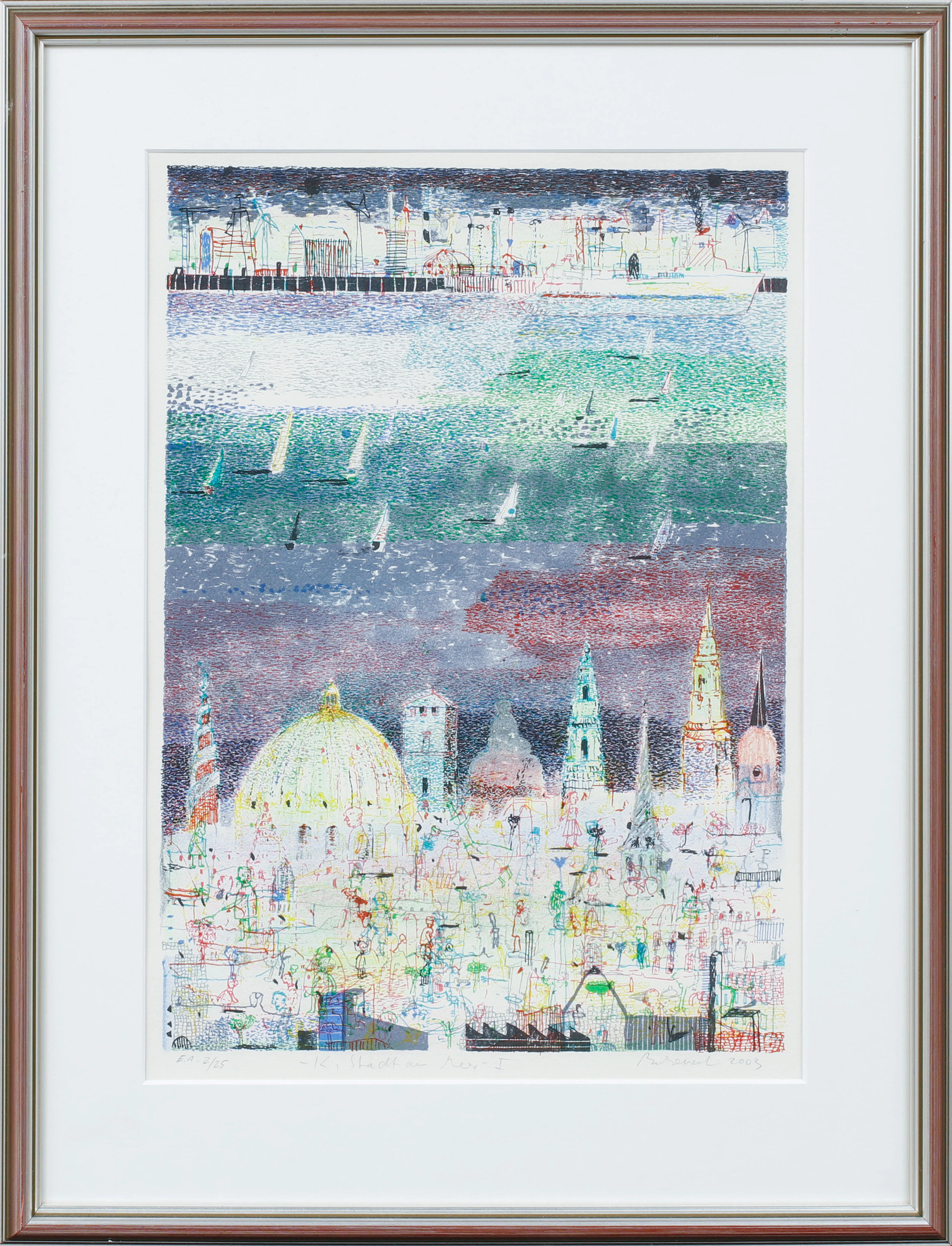 BERENOL. Stadt am meer, litografi, signerad och numrerad E.A. 2/25.