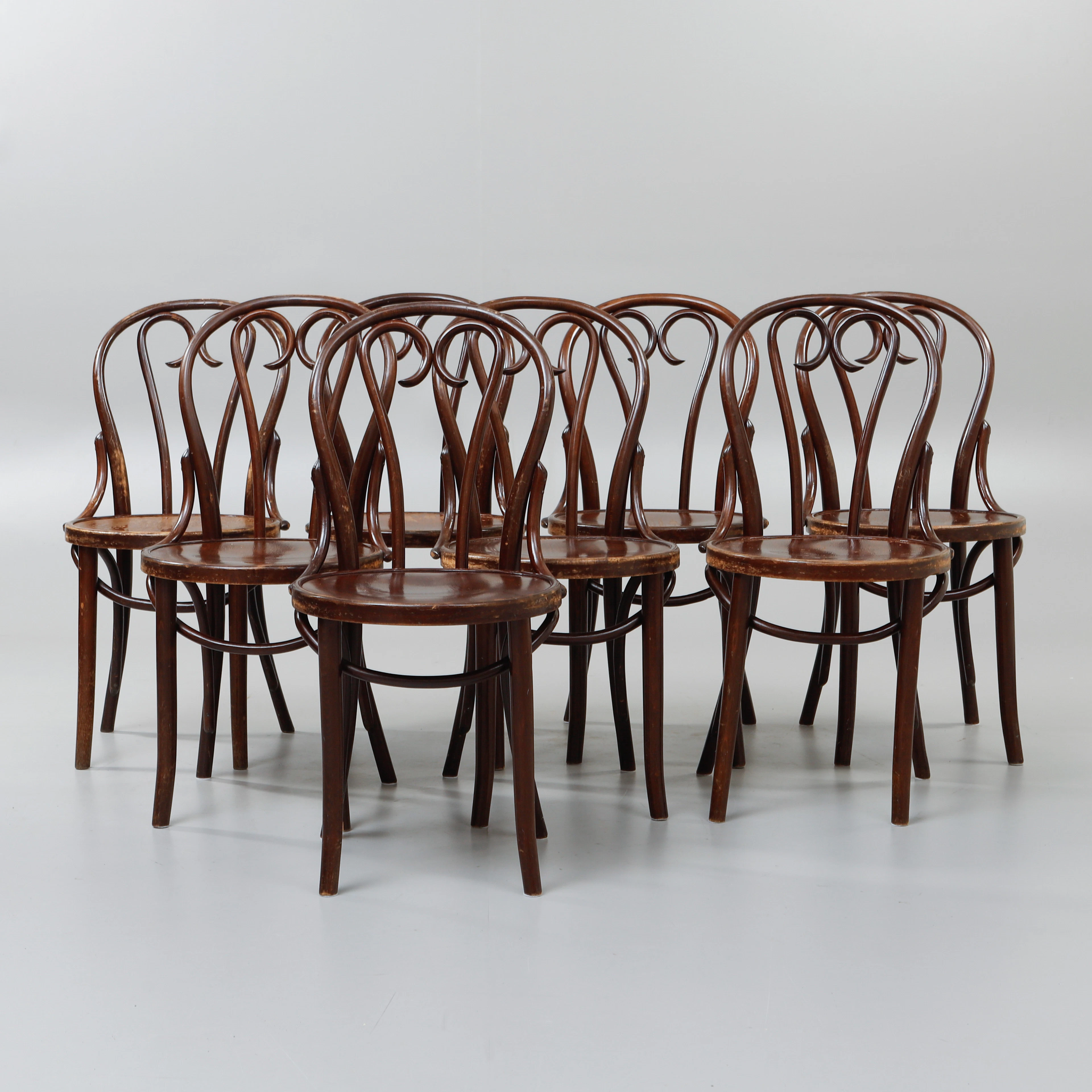 MICHAEL THONET. Caféstolar, 8 st, No.16, Rumänien.