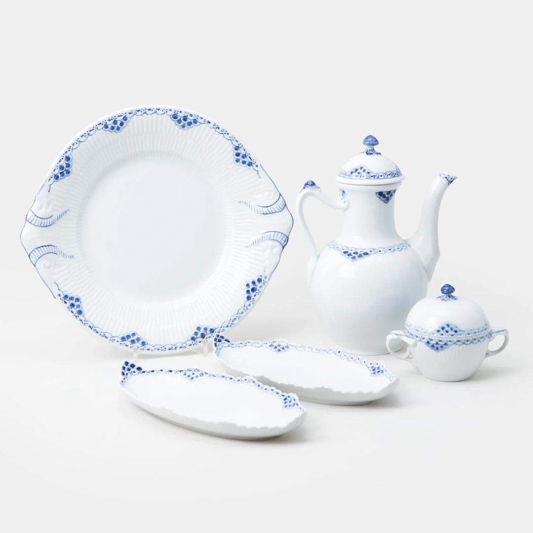 SERVISDELAR, "Princess", porslin, 5 delar, Royal Copenhagen.