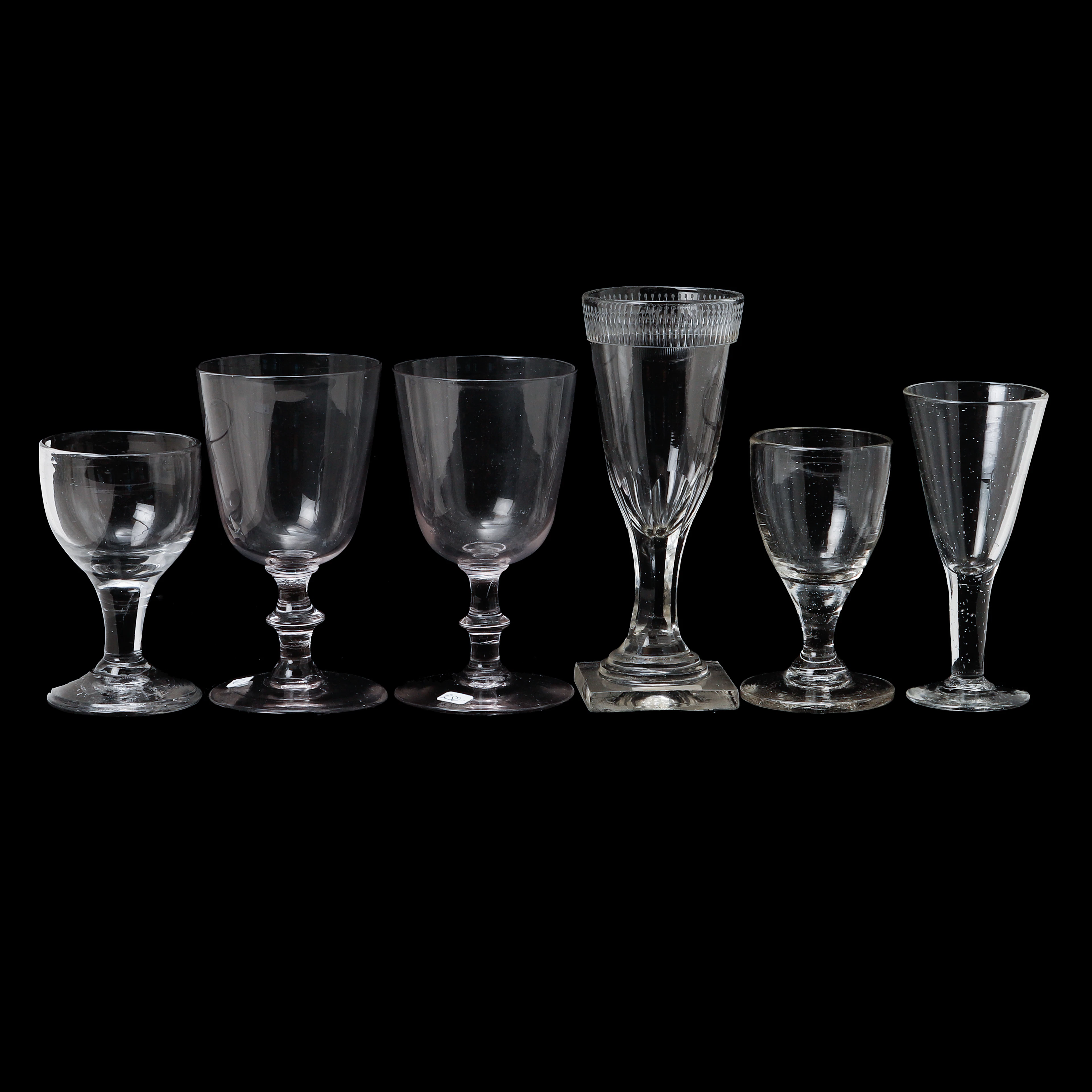 GLAS, 6 stycken, tidigt 1800-tal.