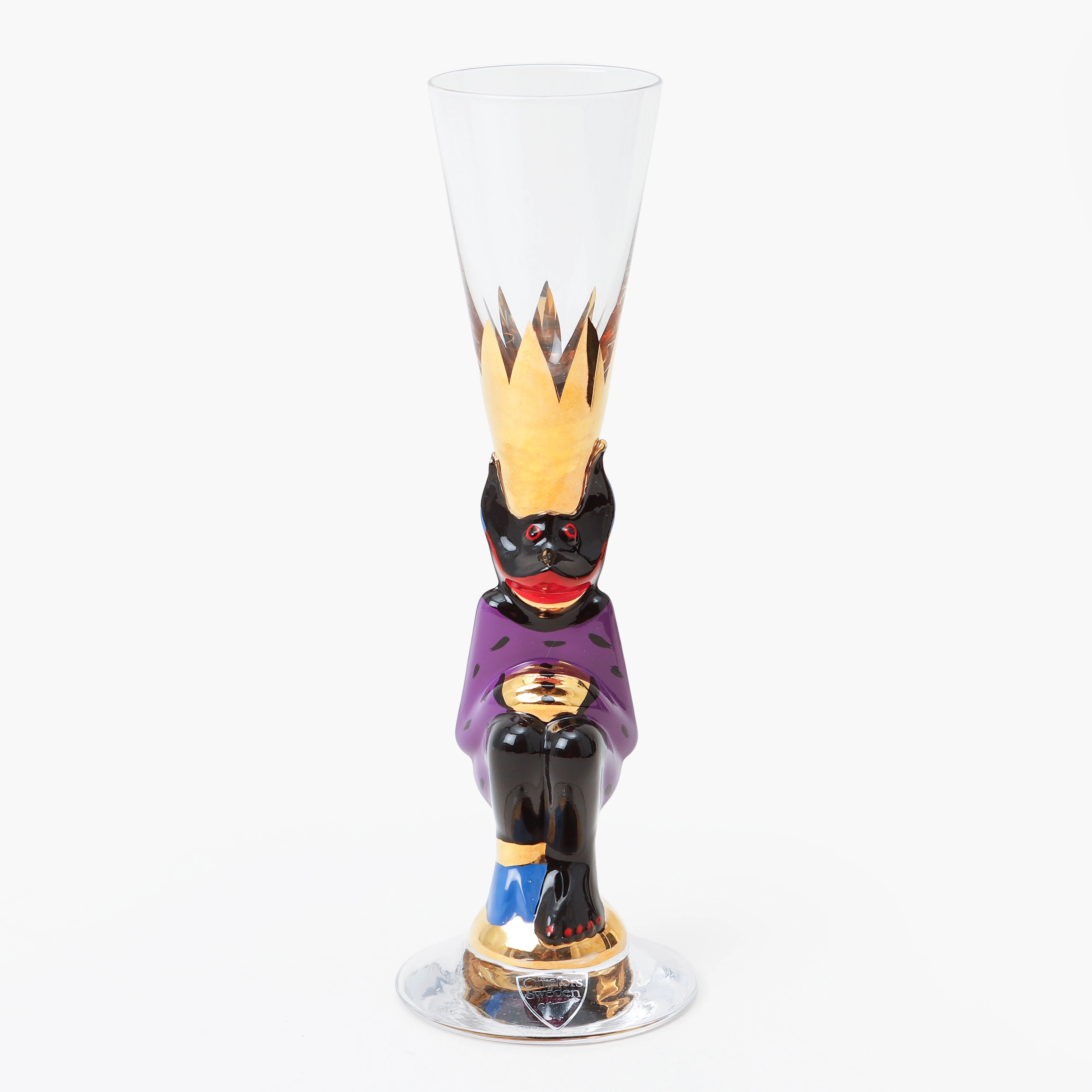 GUNNAR CYRÉN. Snapsglas, "Djävulsglas" Nobelservisen, Orrefors, purpur, 2015.