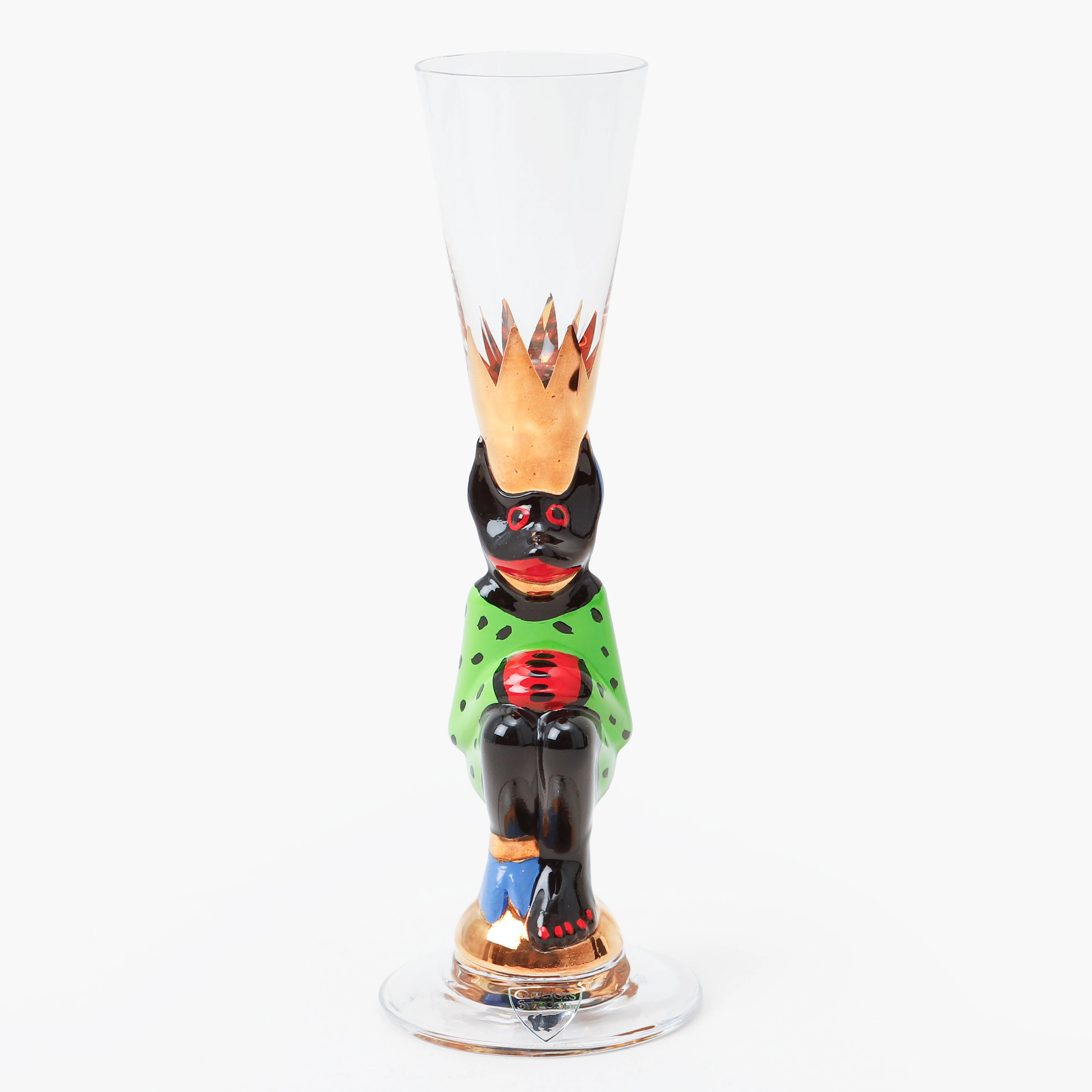 GUNNAR CYRÉN. Snapsglas, "Djävulsglas" Nobelservisen, Orrefors, pastellgrön
