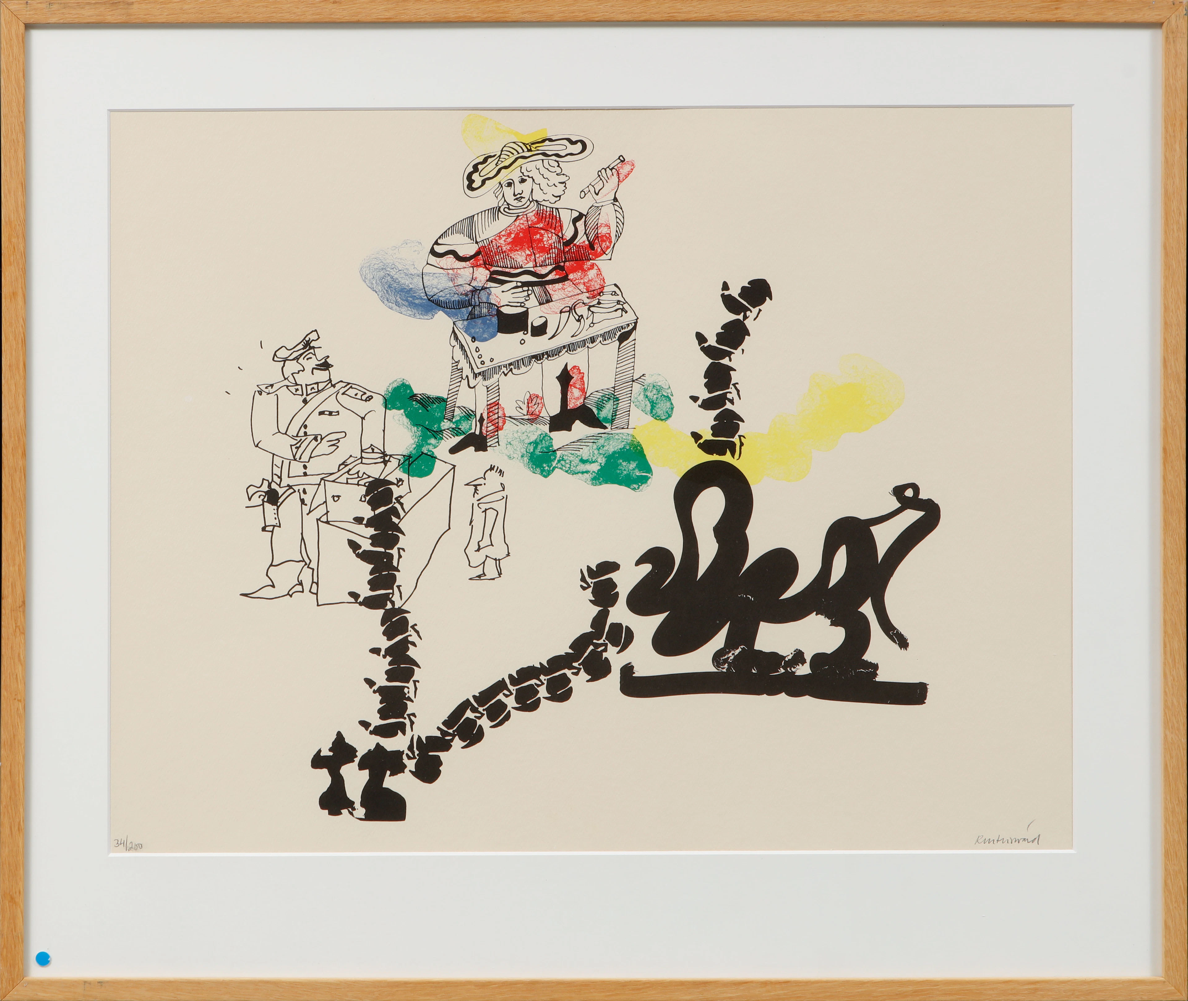 CARL FREDRIK REUTERSWÄRD. Komposition med figurer, färglitografi
