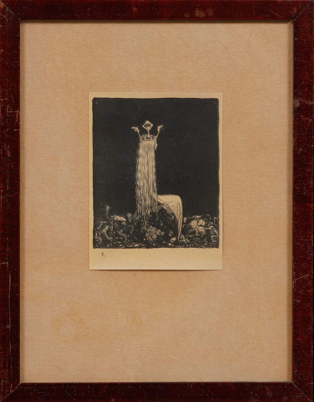 JOHN BAUER. "PRINSESSAN OCH SMÅTROLLEN", litografi, no 9 ur boken