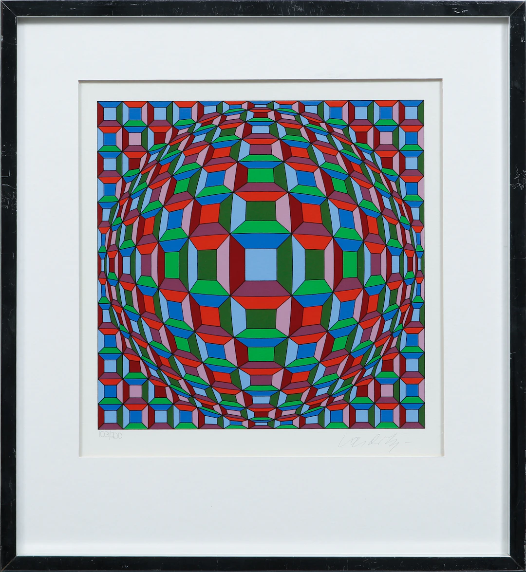 VICTOR VASARELY. Färgserigrafi, ur Helios sviten, signetrad och numrerad