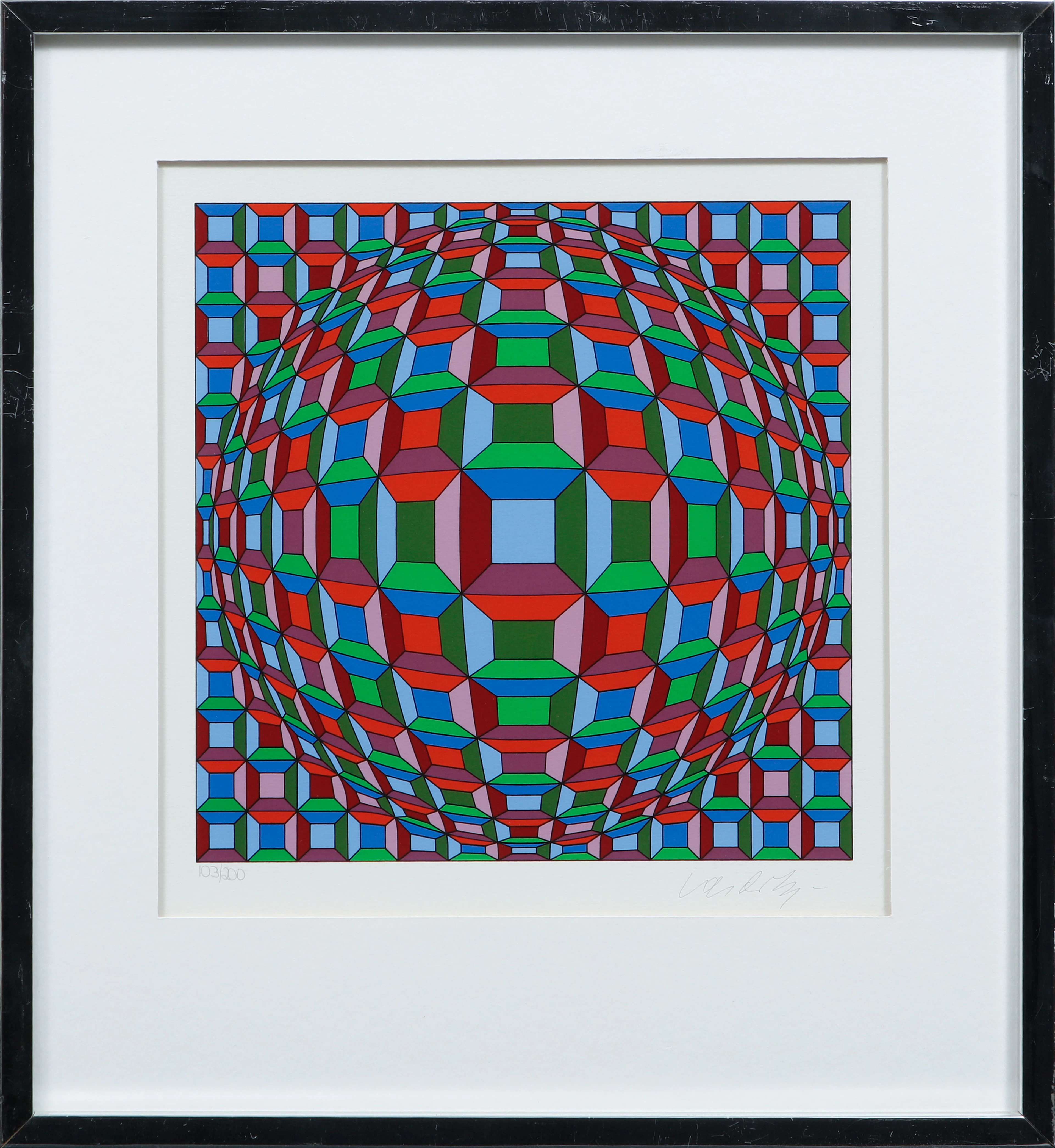 VICTOR VASARELY. Färgserigrafi, ur Helios sviten, signetrad och numrerad