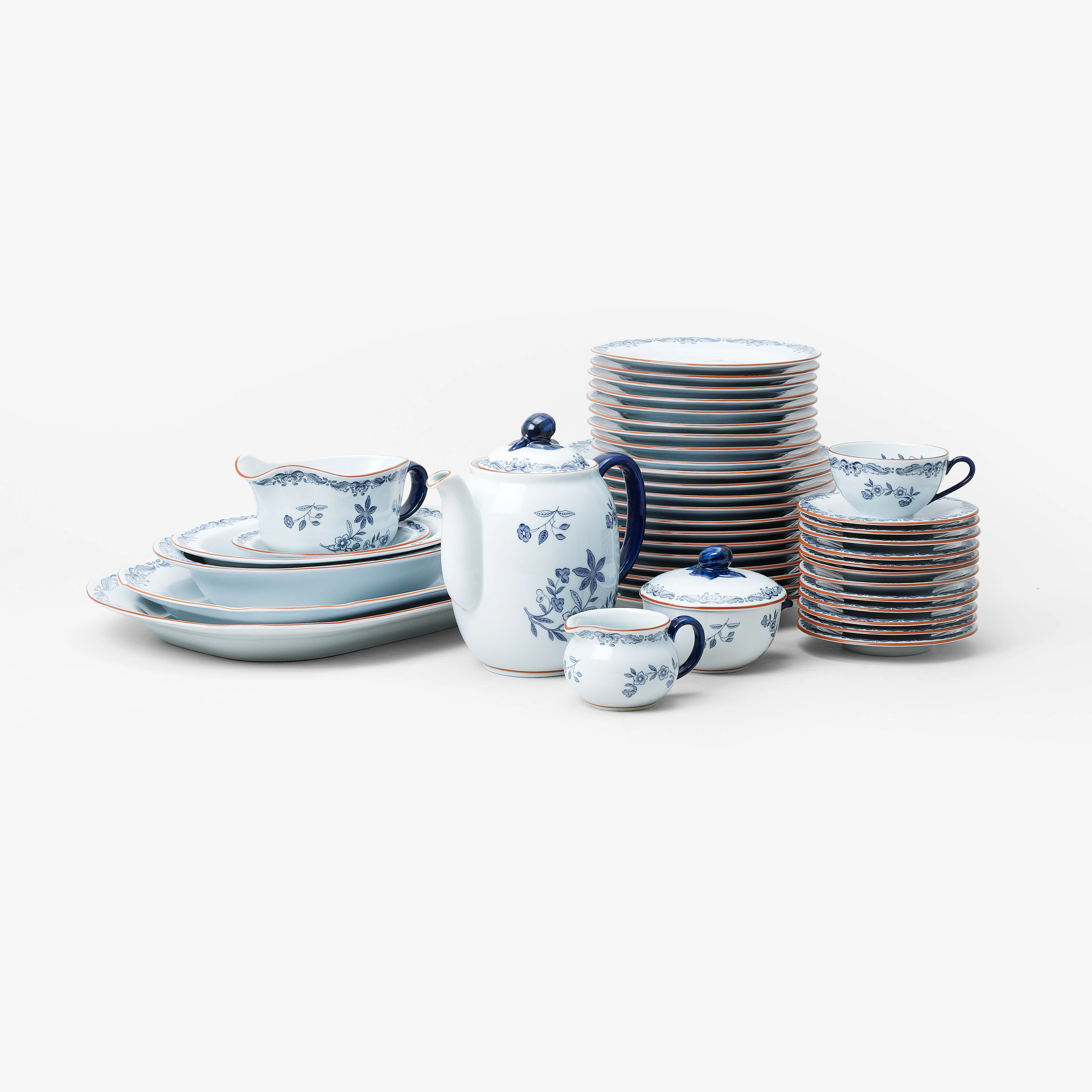 MAT- och KAFFESERVIS, porslin, 65 delar, "Ostindia", Rörstrand.