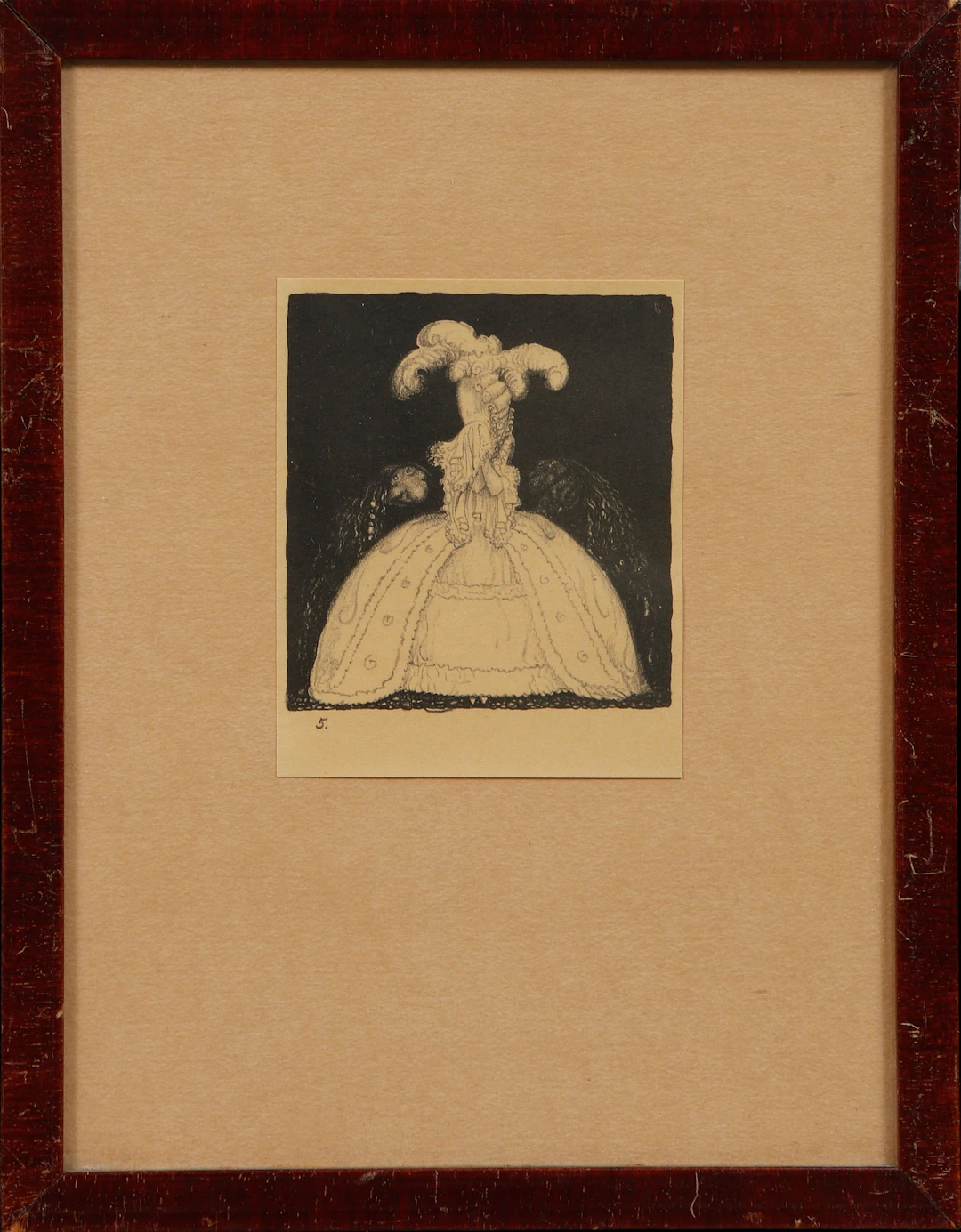 JOHN BAUER. "TVÅ FRIARE", litografi, no 5 ur boken "Troll", Ernst