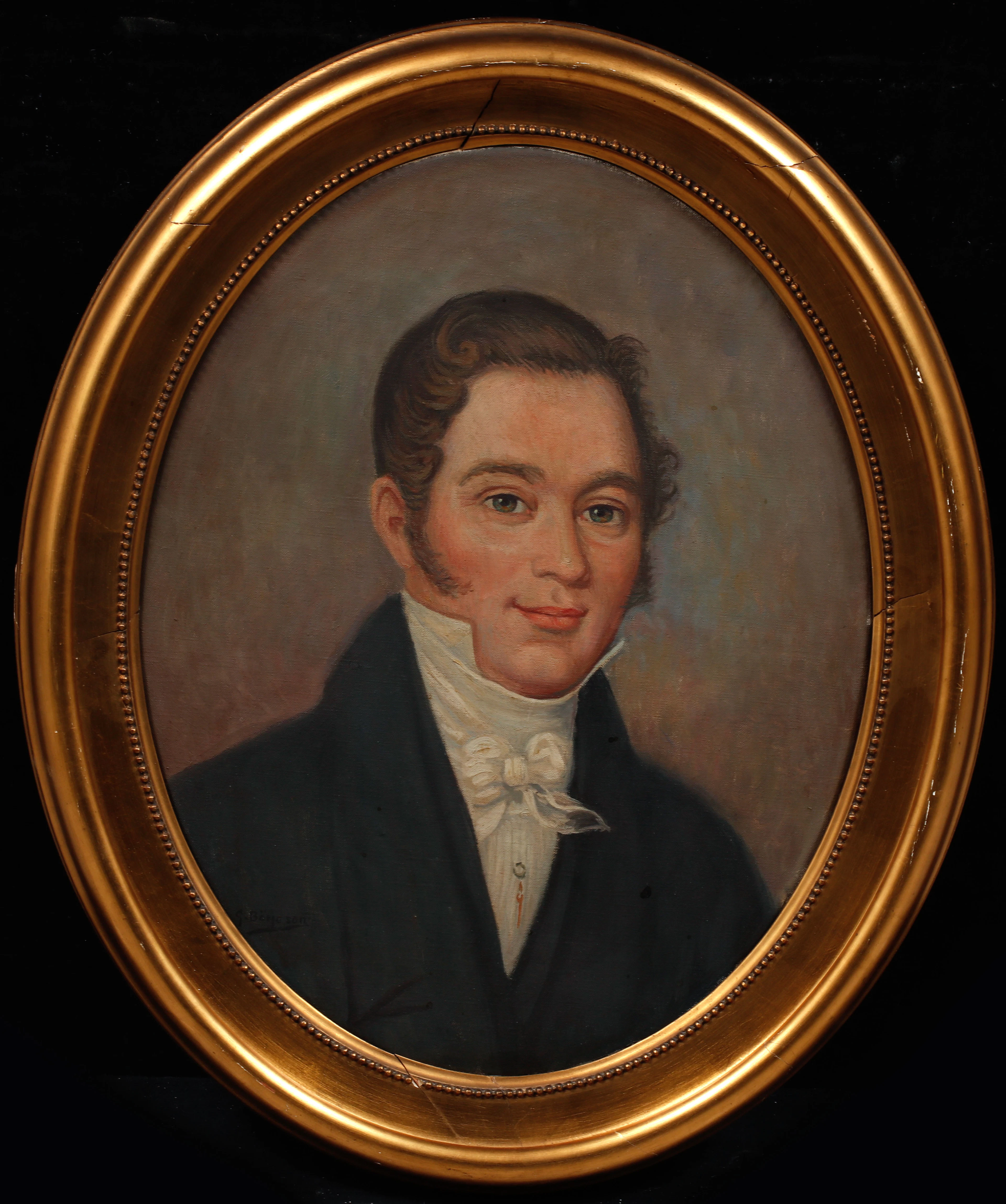 GUNNAR BÖRJESON. Porträtt, olja på duk, signerad.