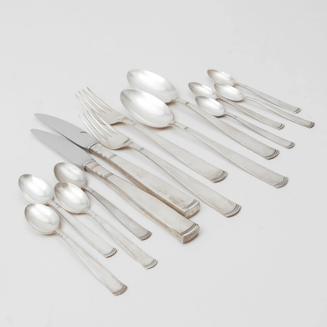 BESTICK, 14 delar, "Rosenholm", silver.