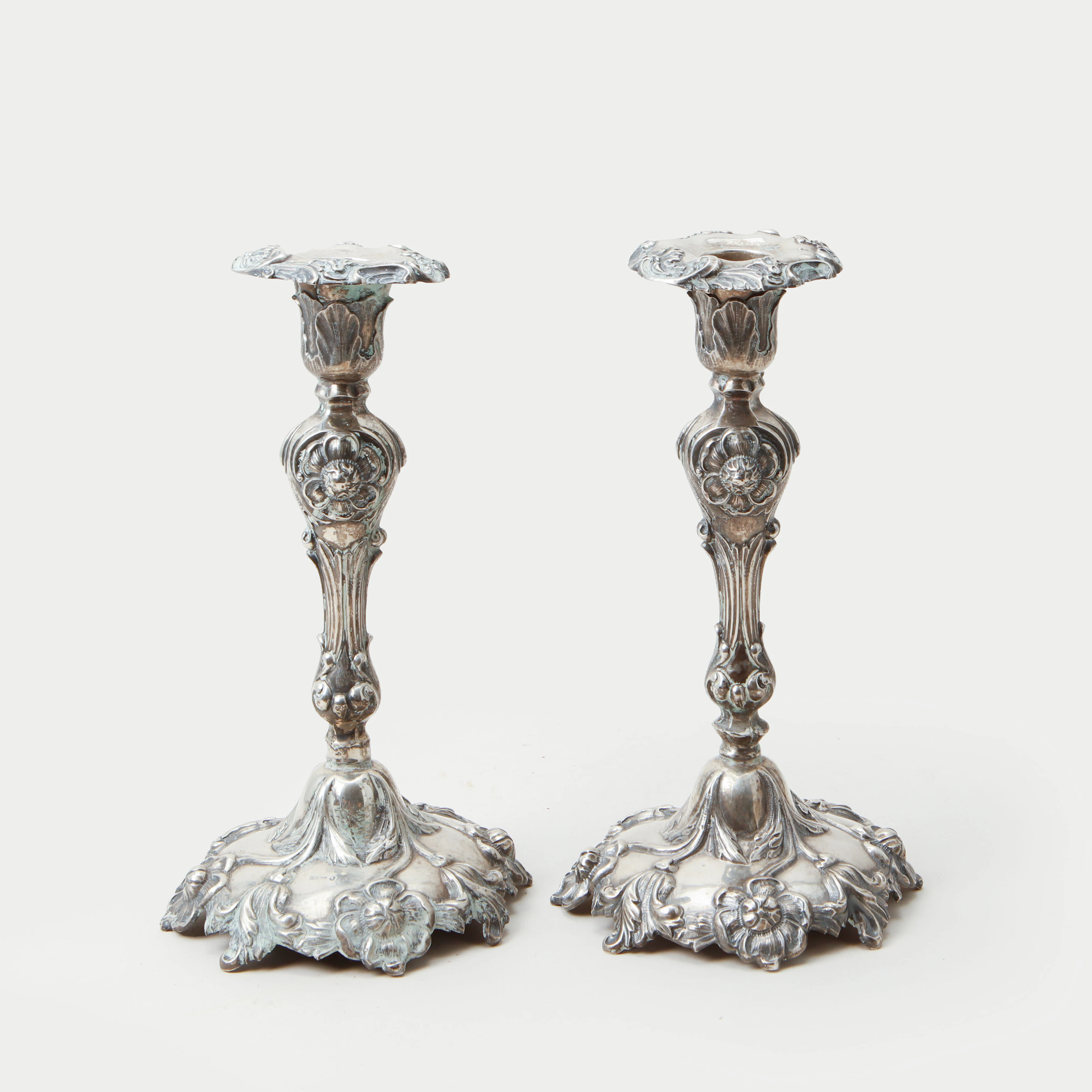 CHRISTIAN HAMMER. Ljusstakar, ett par, silver, 1865.