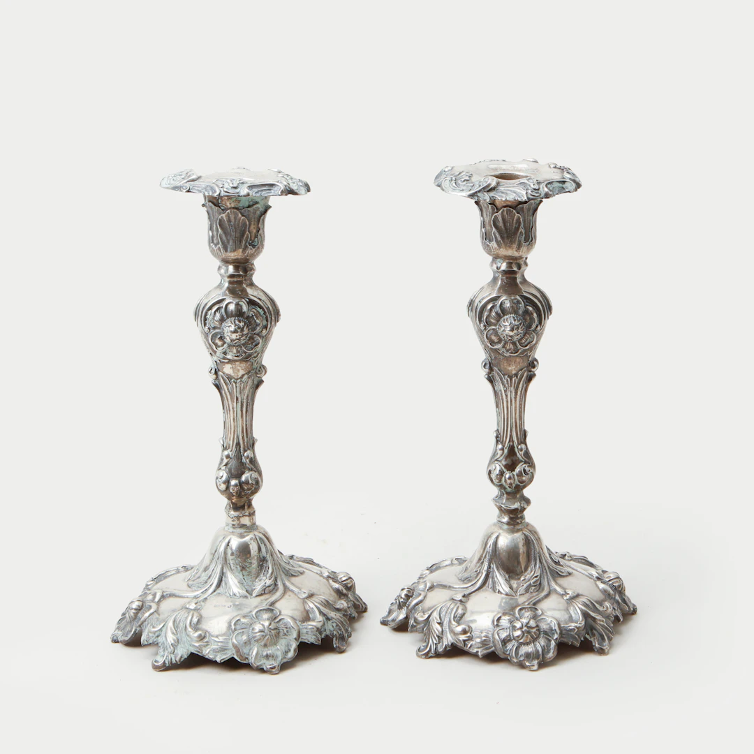 CHRISTIAN HAMMER. Ljusstakar, ett par, silver, 1865.