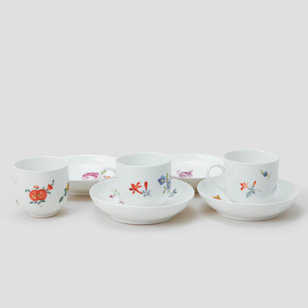 MEISSEN, servisdelar, 7st, 17/1800-tal.