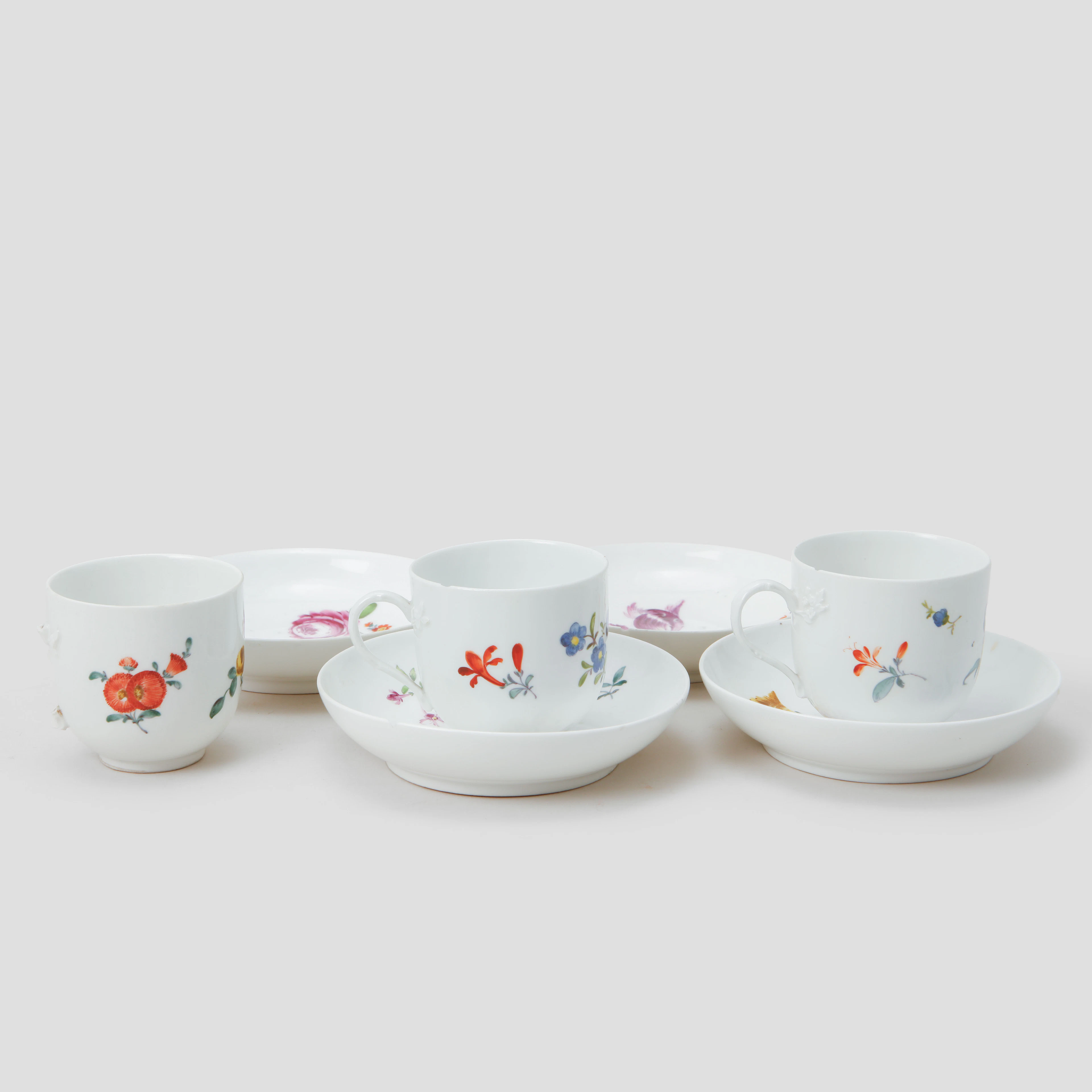 MEISSEN, servisdelar, 7st, 17/1800-tal.