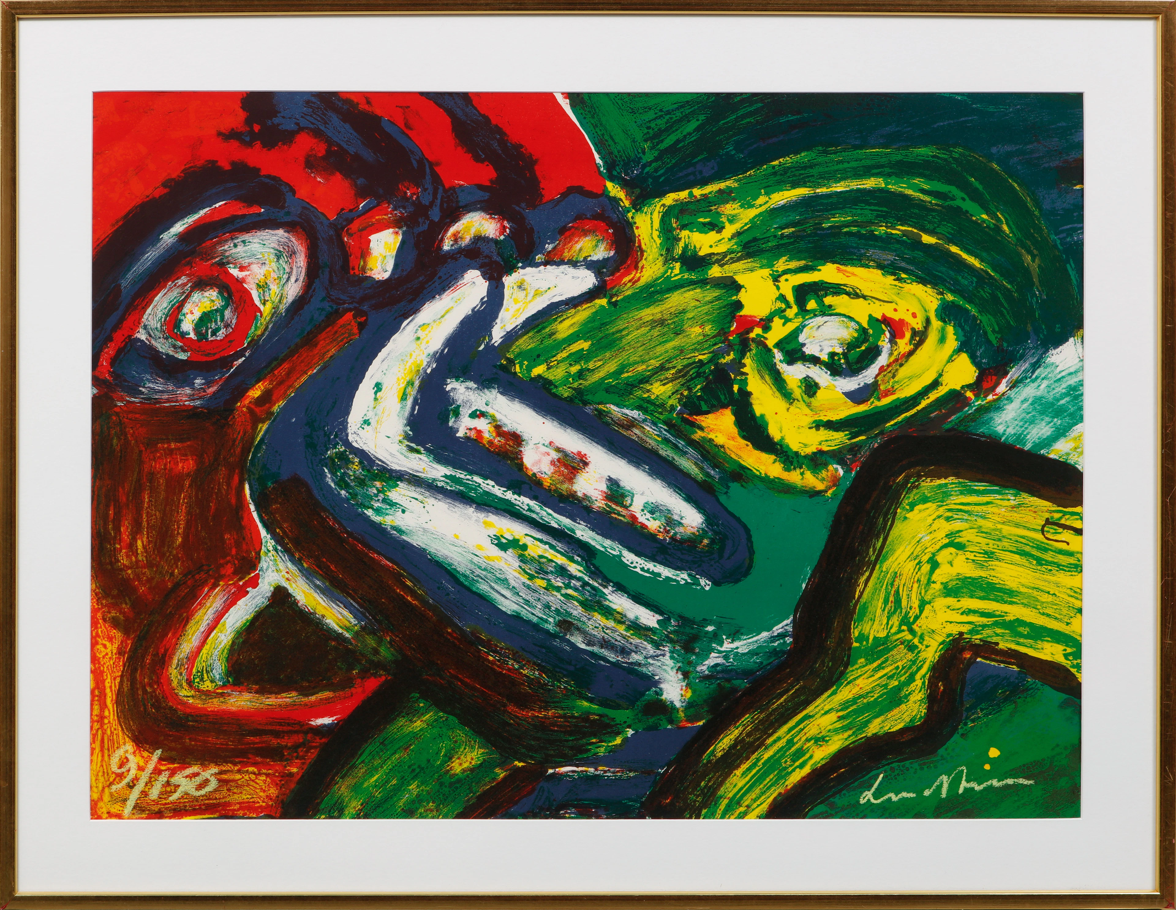 BENGT LINDSTRÖM. Figurkomposition. Färglitografi, signerad och numrerad 9/150.