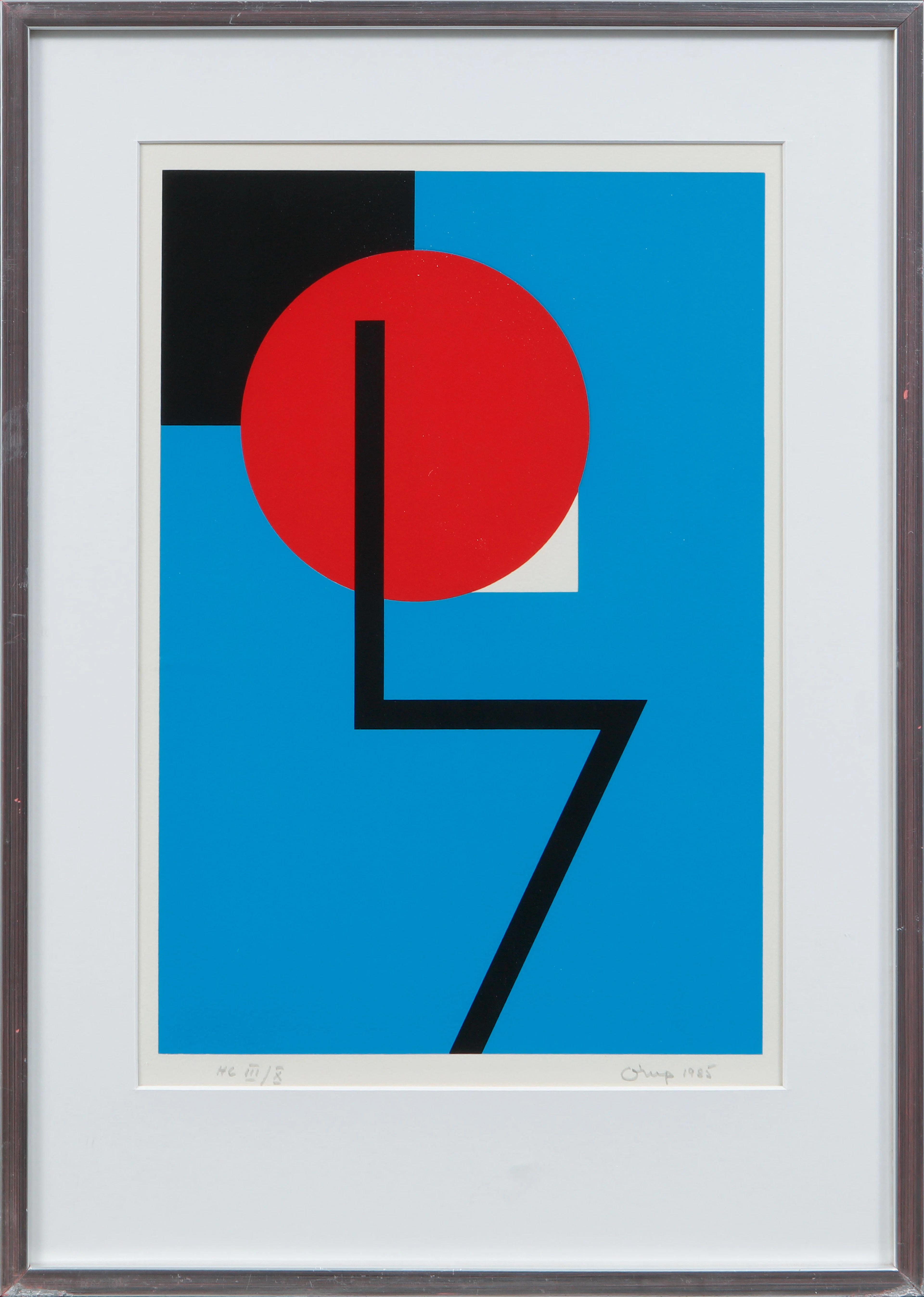 BENGT ORUP. Komposition, färgserigrafi, signerad och numrerad HC III/X.