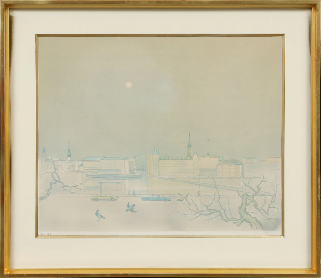 EINAR JOLIN. Stockholmsmotiv, färglitografi, signerad och numrerad 350/360.