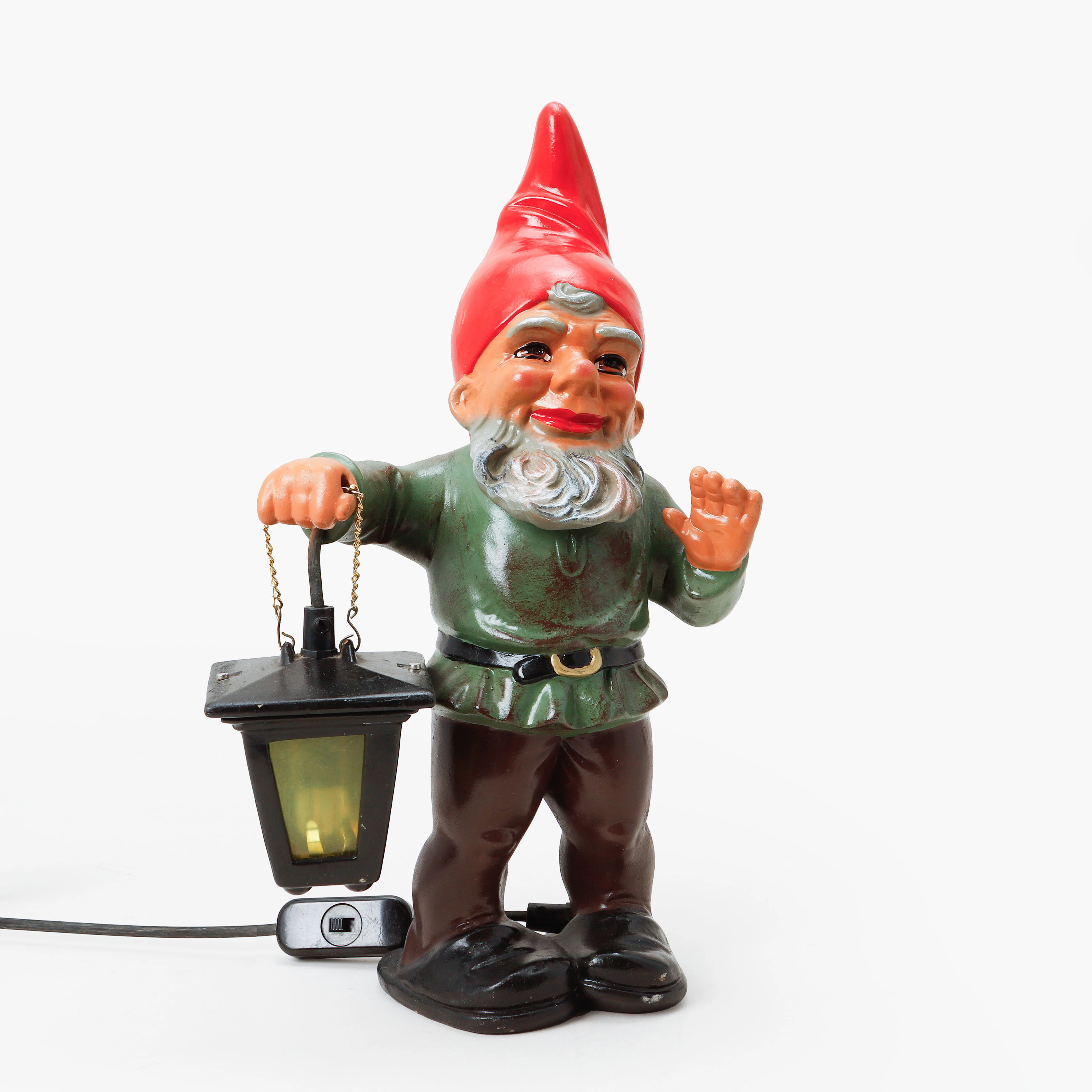 BORDSLAMPA, Tomte med lykta, keramik.