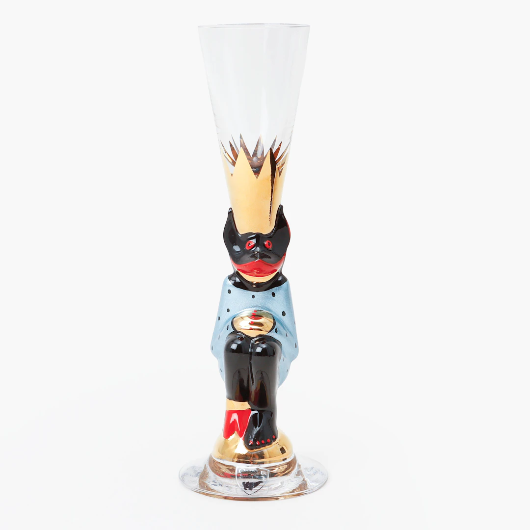 GUNNAR CYRÉN. Snapsglas, "Djävulsglas", Nobelservisen, turkos metallic