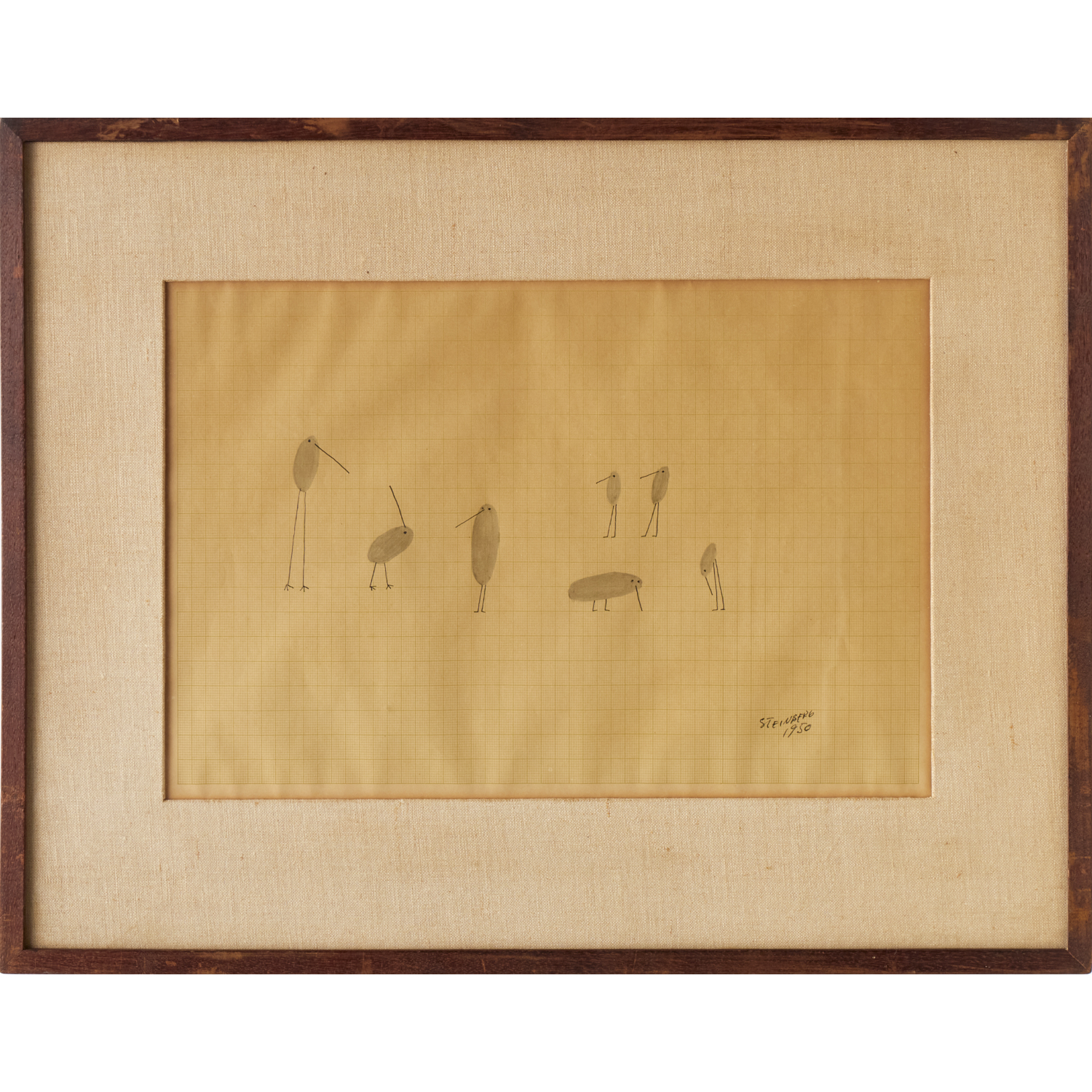 Saul Steinberg, ink on graph paper, 1950