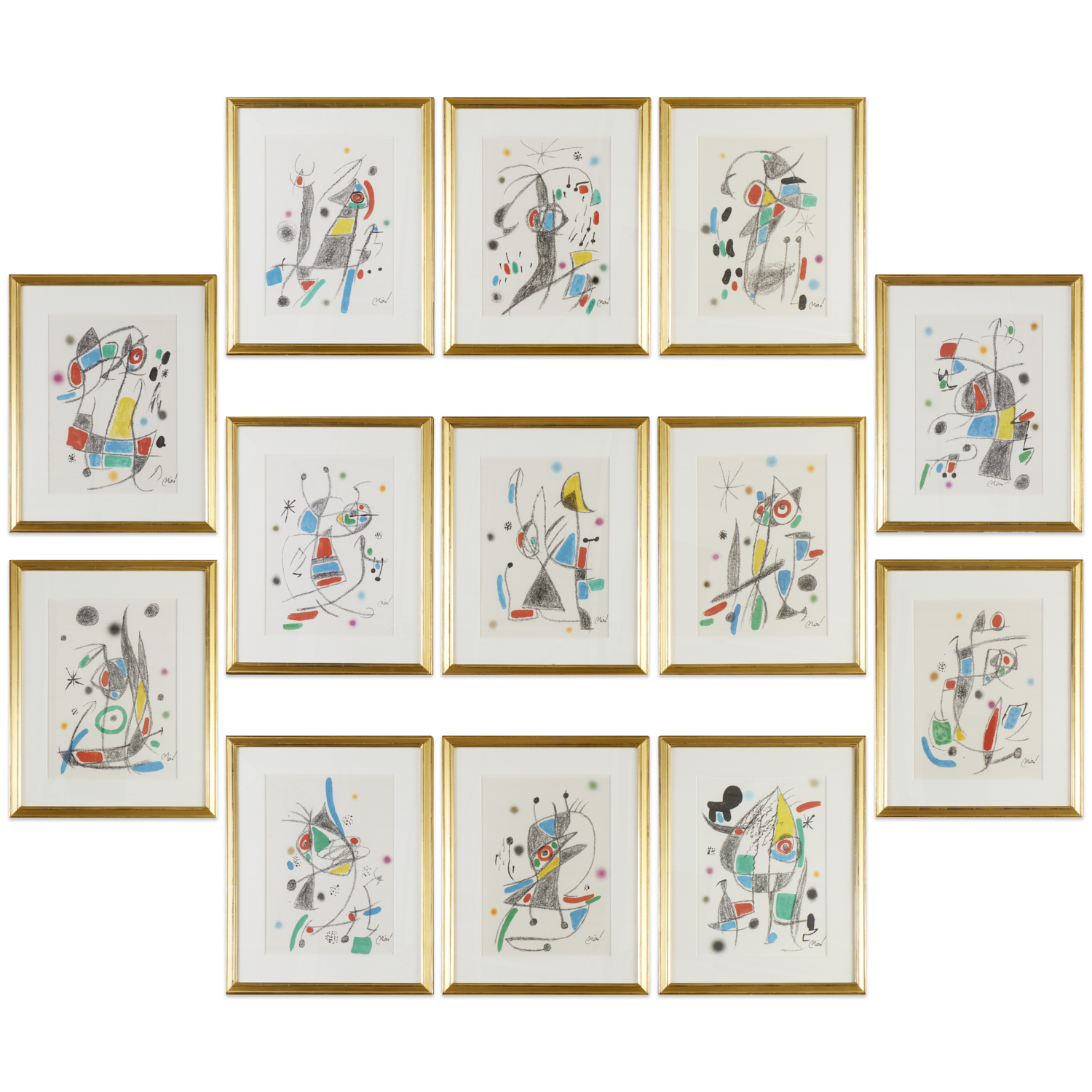 Joan Miro, set (13) lithographs on paper