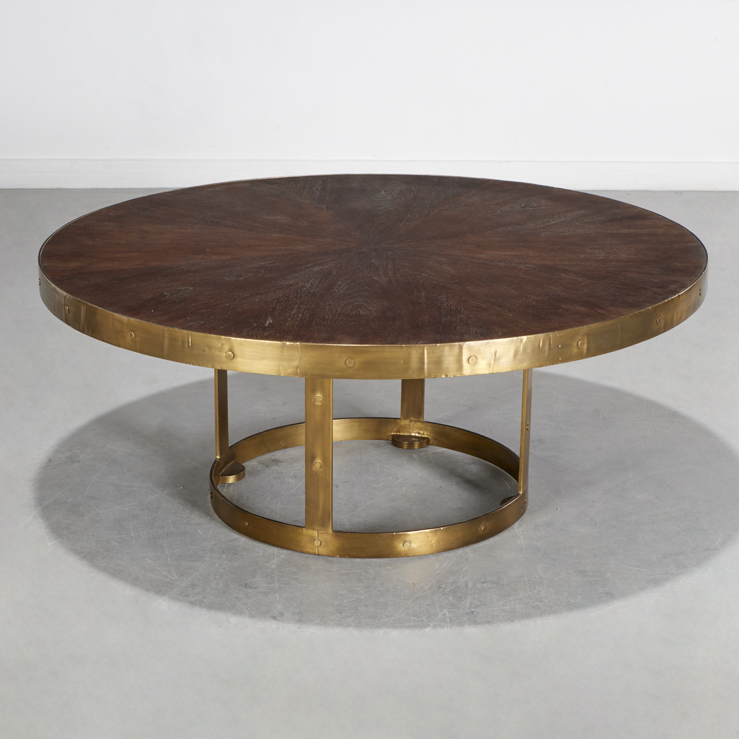 Lillian August, brass mounted coffee table