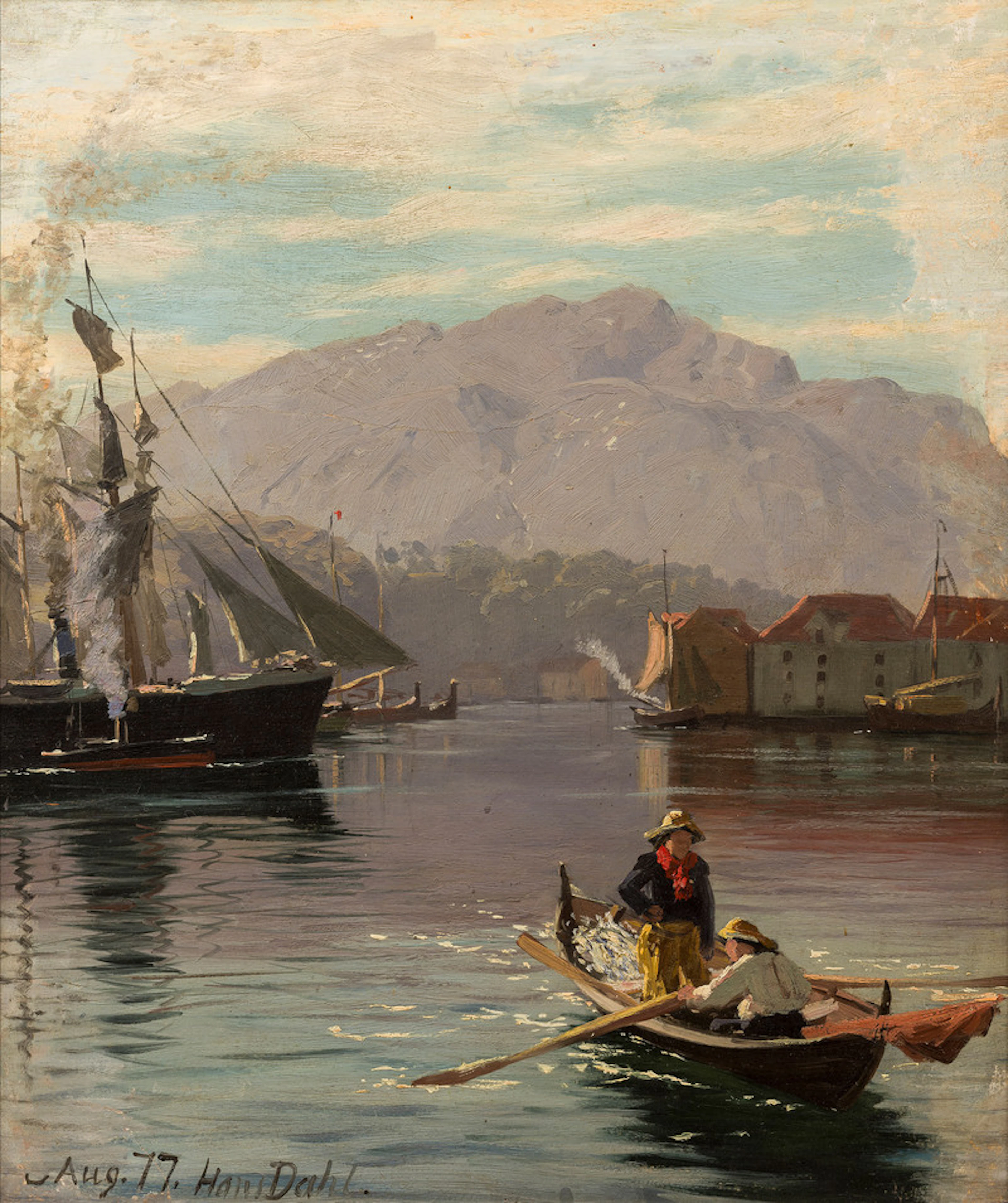 From Bergen Harbour 1977 - Dahl, Hans(1849-1937)
