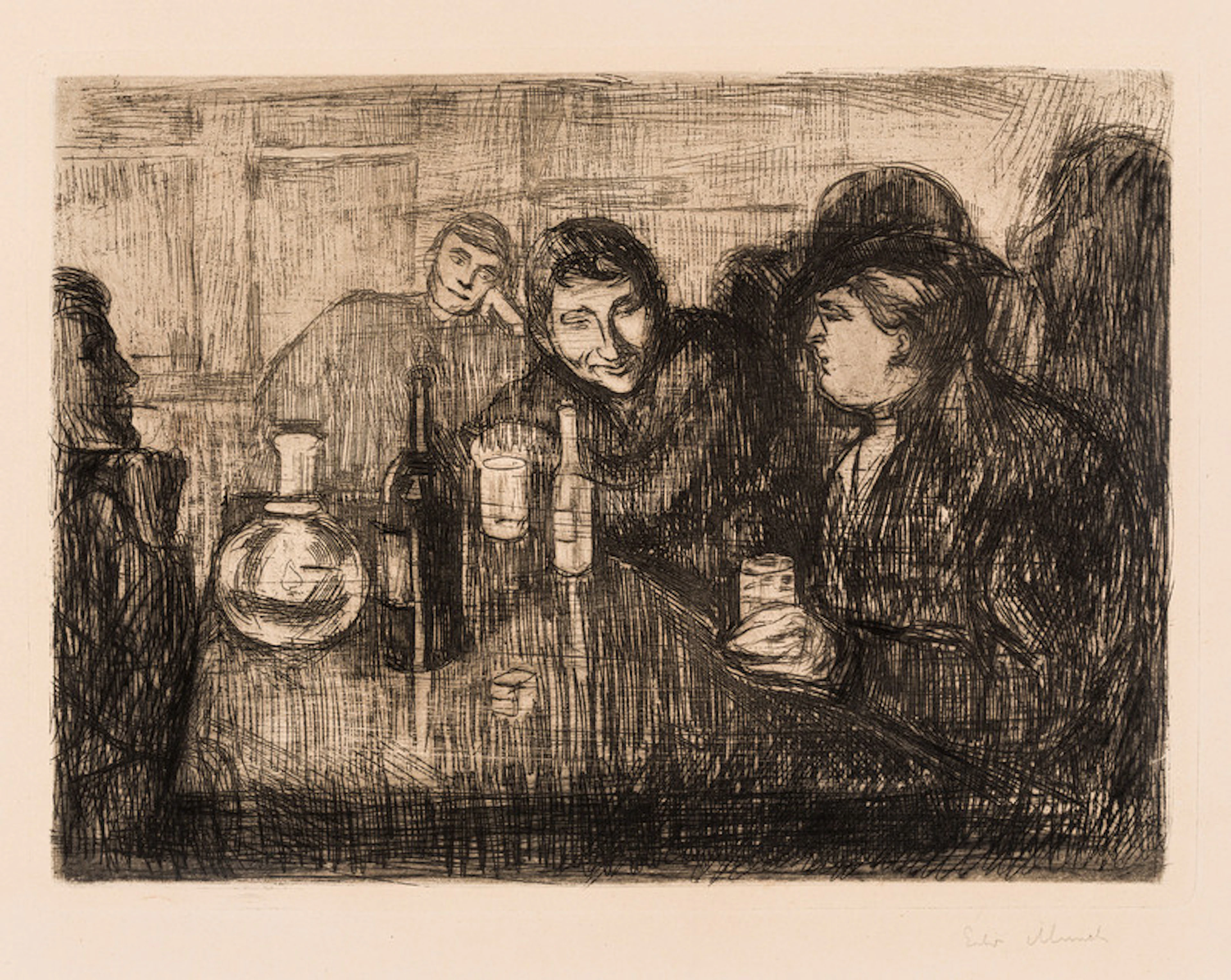 Kristiania Bohemians I (1895) - Munch, Edvard(1863-1944)