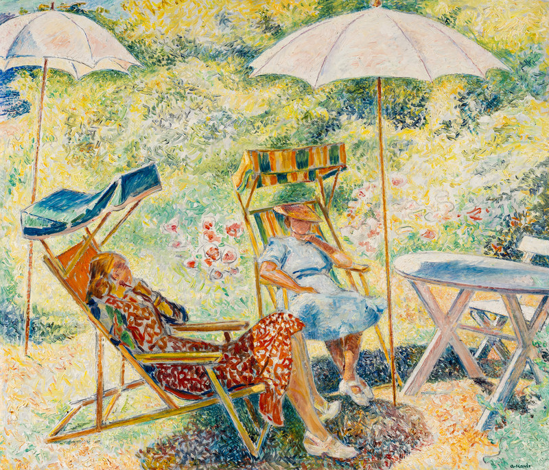 Garden Scene with Two Women - Kavli, Arne(1878-1970)