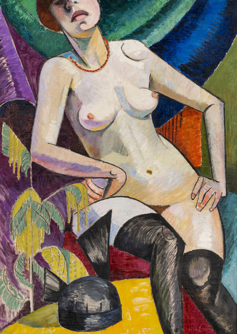 Female Nude with Black Stockings 1913–14 - Lærum, Borghild Røed(1877-1959)