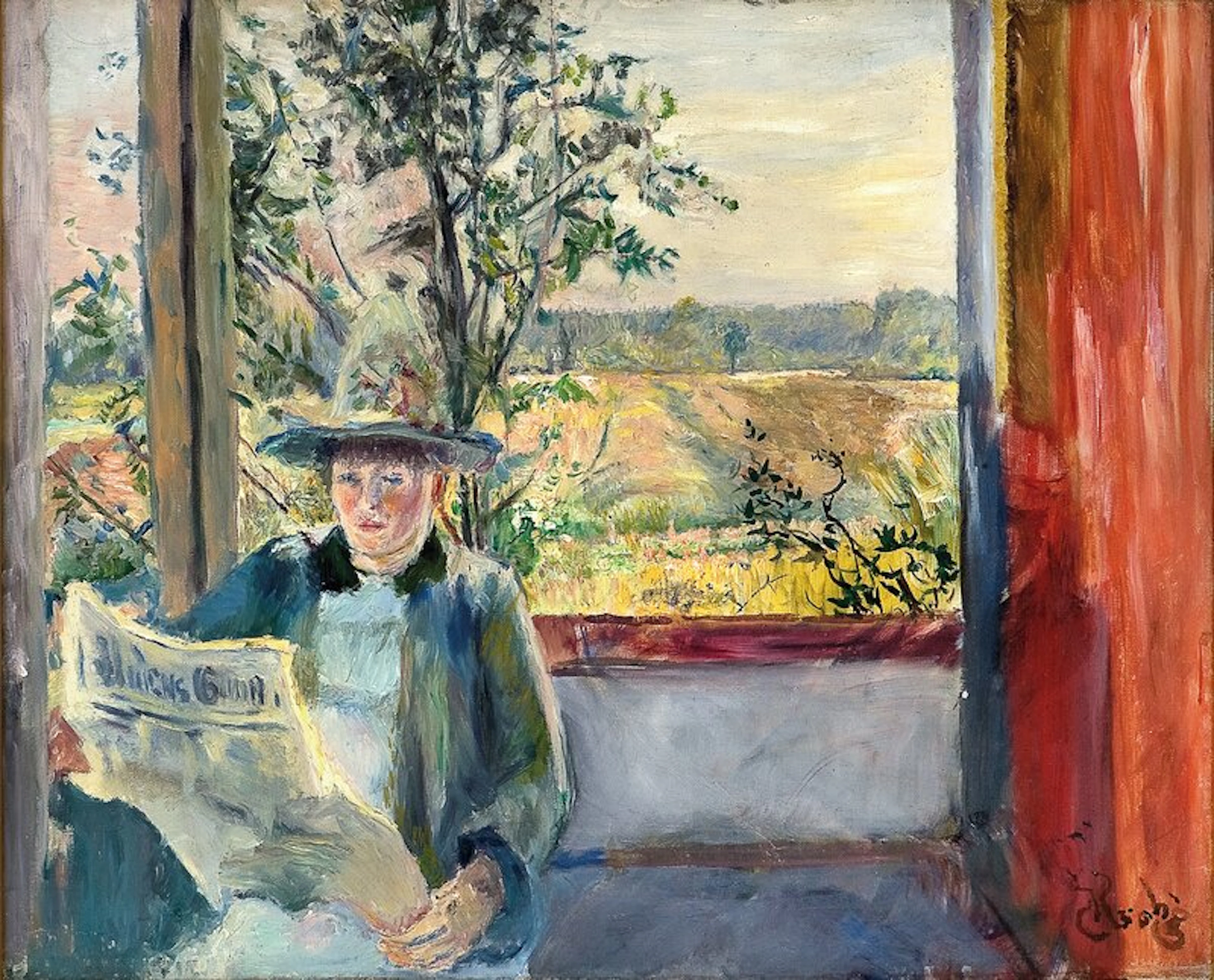 Oda reads Verdens Gang - Krohg, Christian(1852-1925)