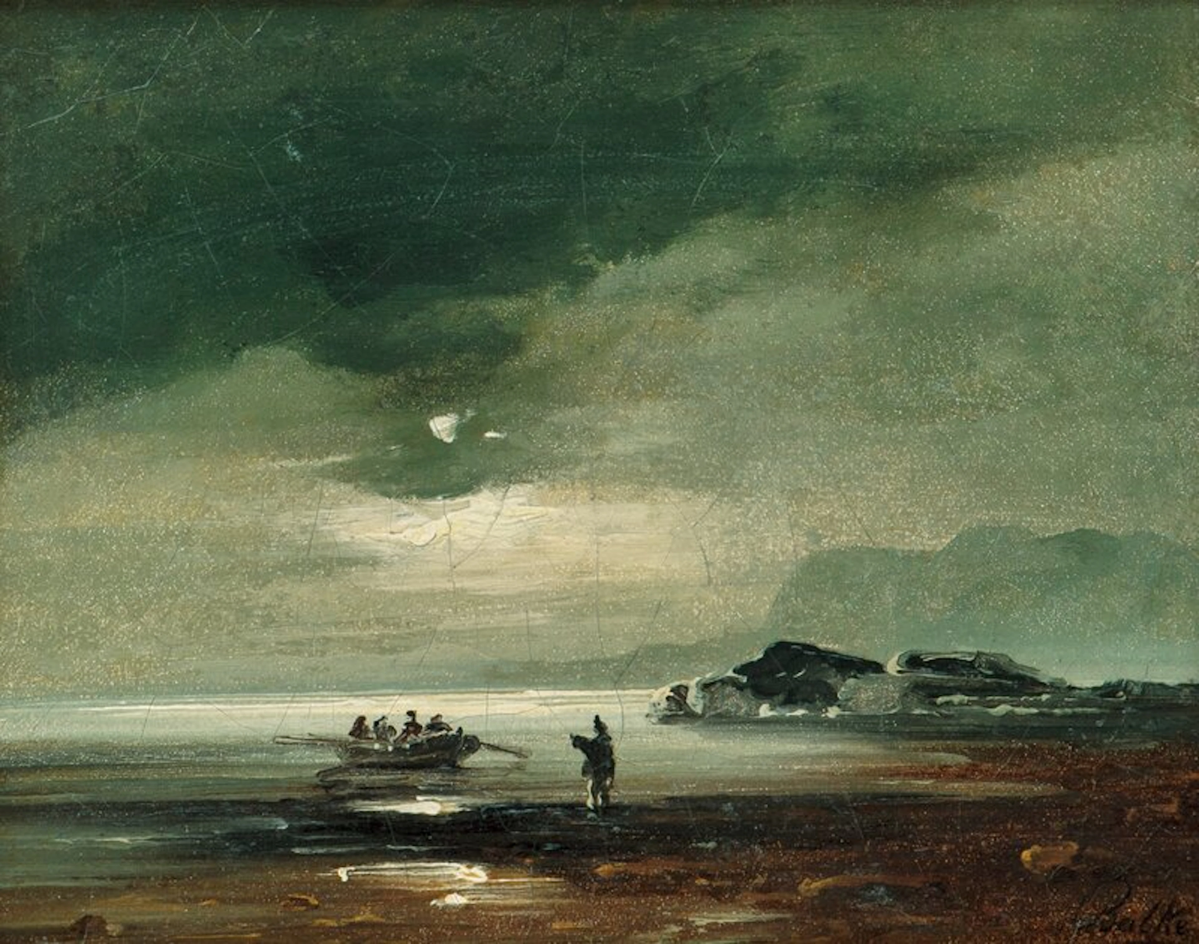 Coastal Landscape in Moonlight - Balke, Peder(1804-1887)