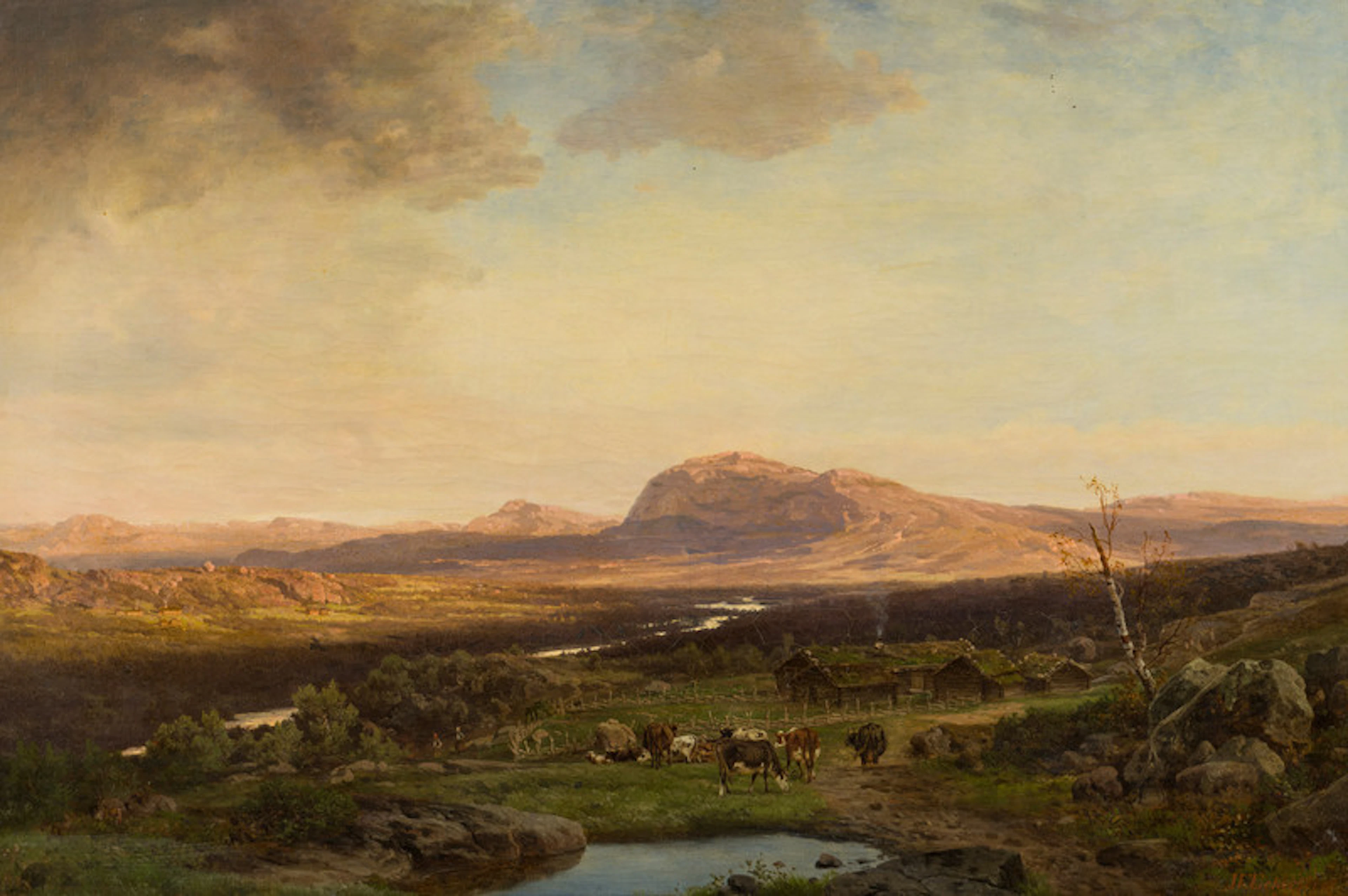 On the Mountain Farm 1864 - Eckersberg, Johan Fredrik(1822-1870)