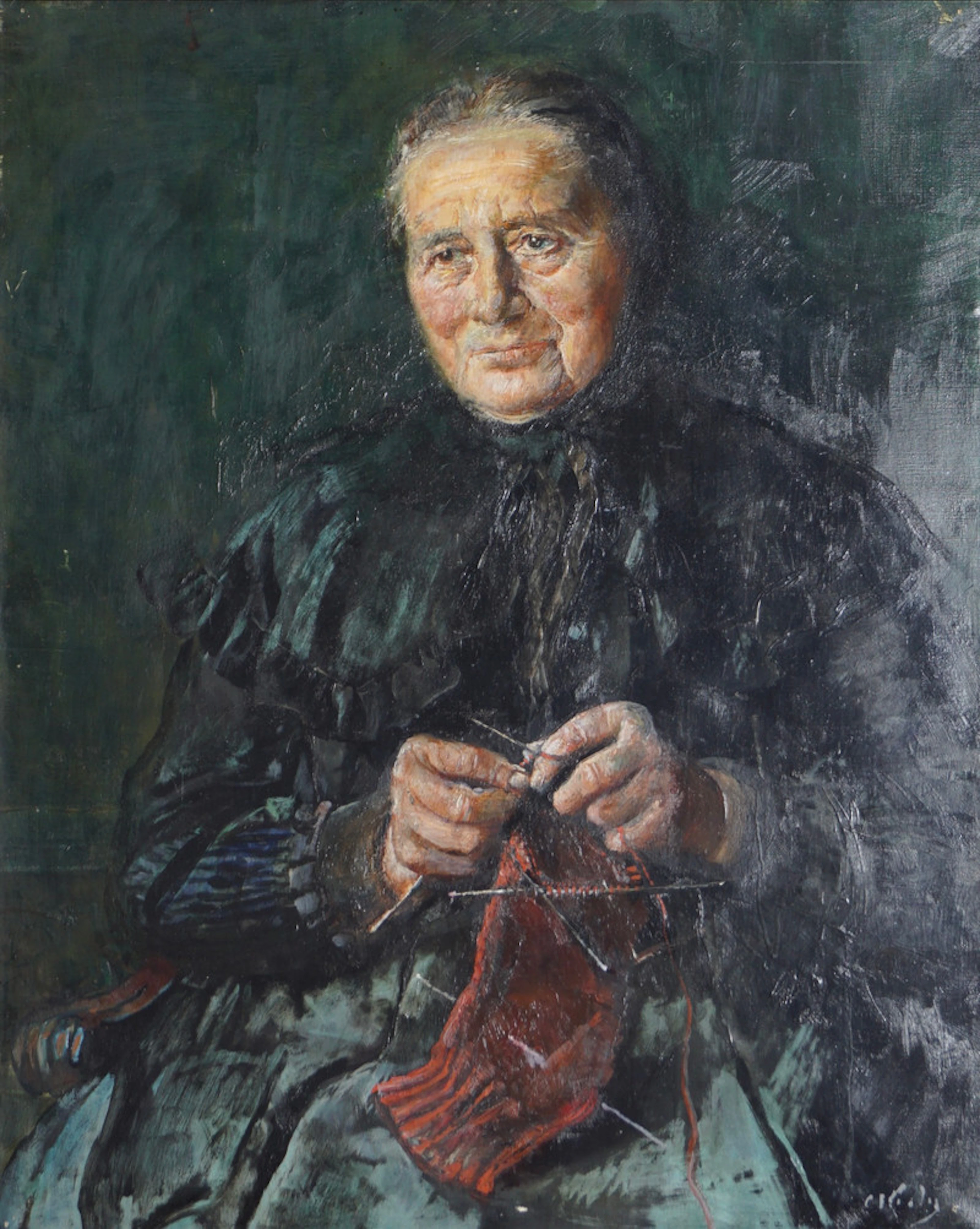 Knitting Woman - Krohg, Christian(1852-1925)