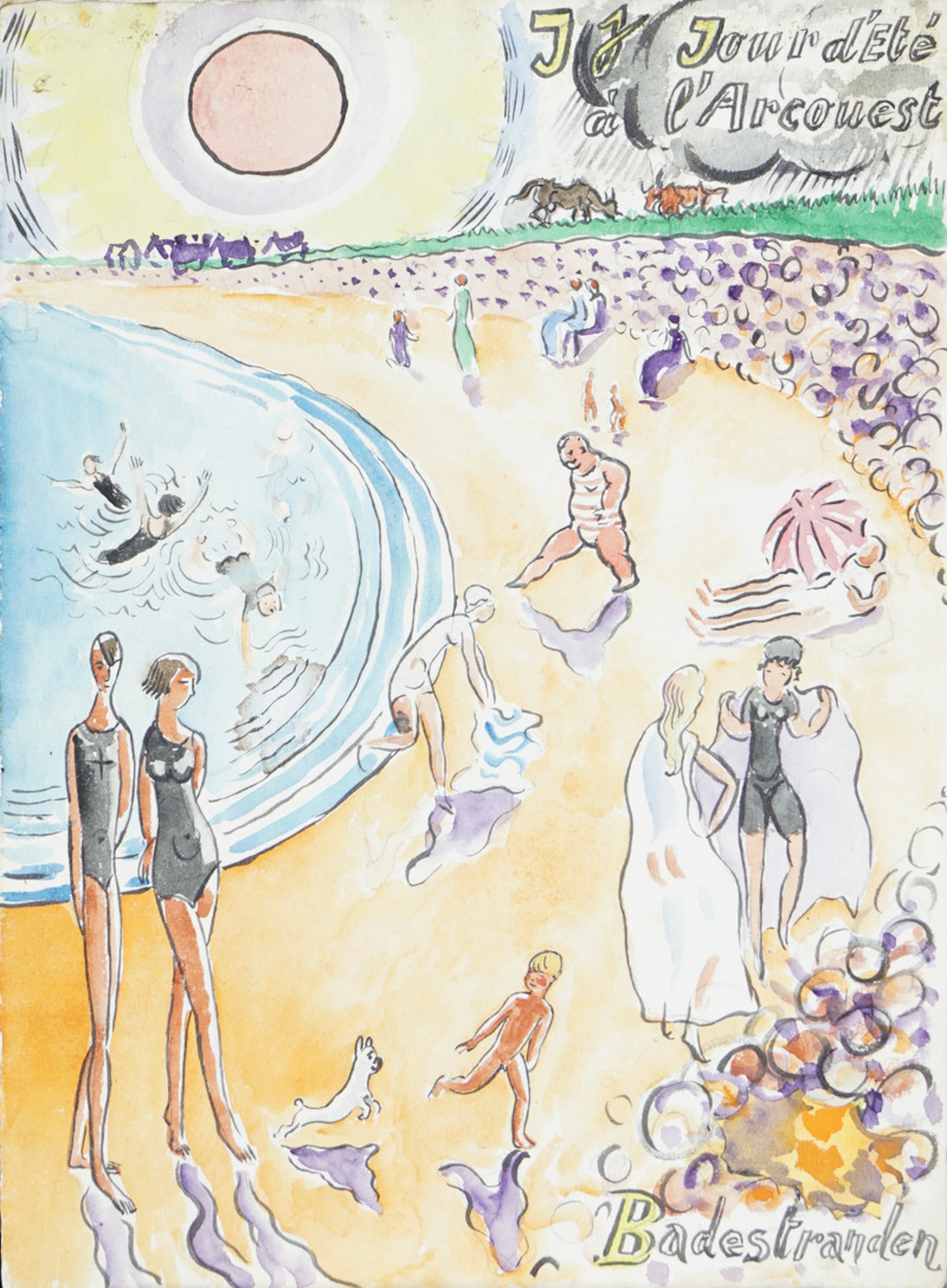 Jour d’été - The Bathing Beach - Krohg, Per(1889-1965)