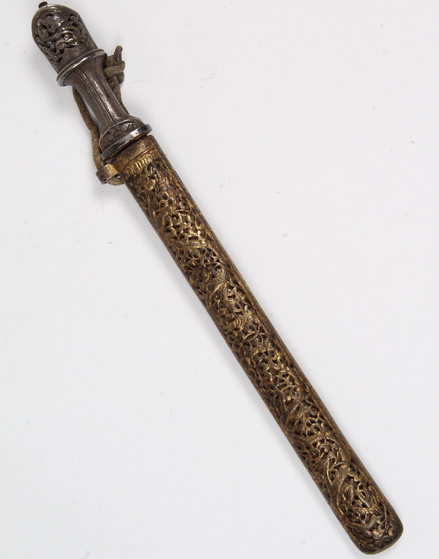 TIBET, 19th CENTURY Dagger with straight, single-edged blade, the ...