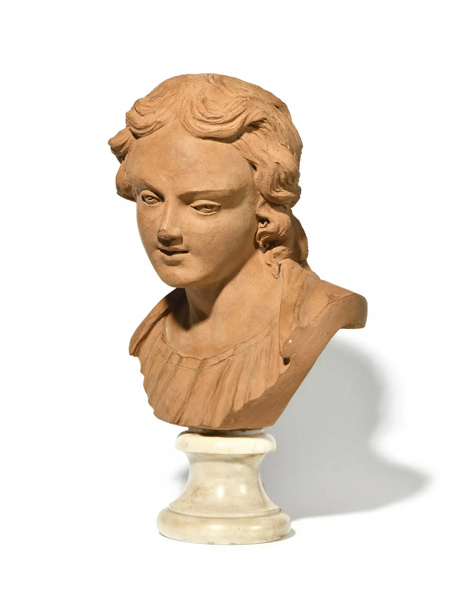 18th century ITALIAN SCHOOL Bust of a young man with long hair ...