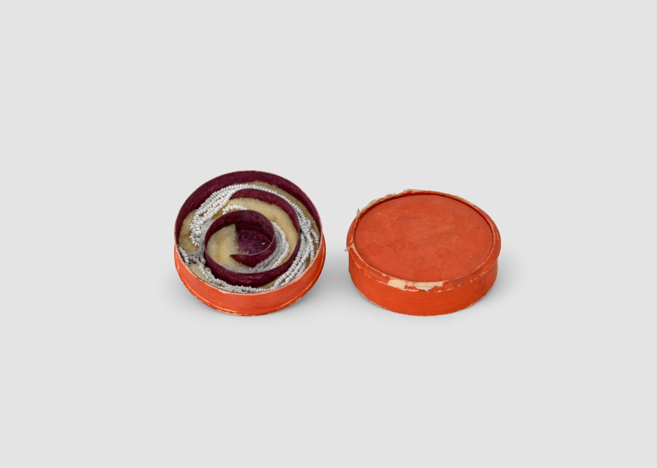 Hermann Glöckner Runde Schmuckschachtel in Rot. 1960